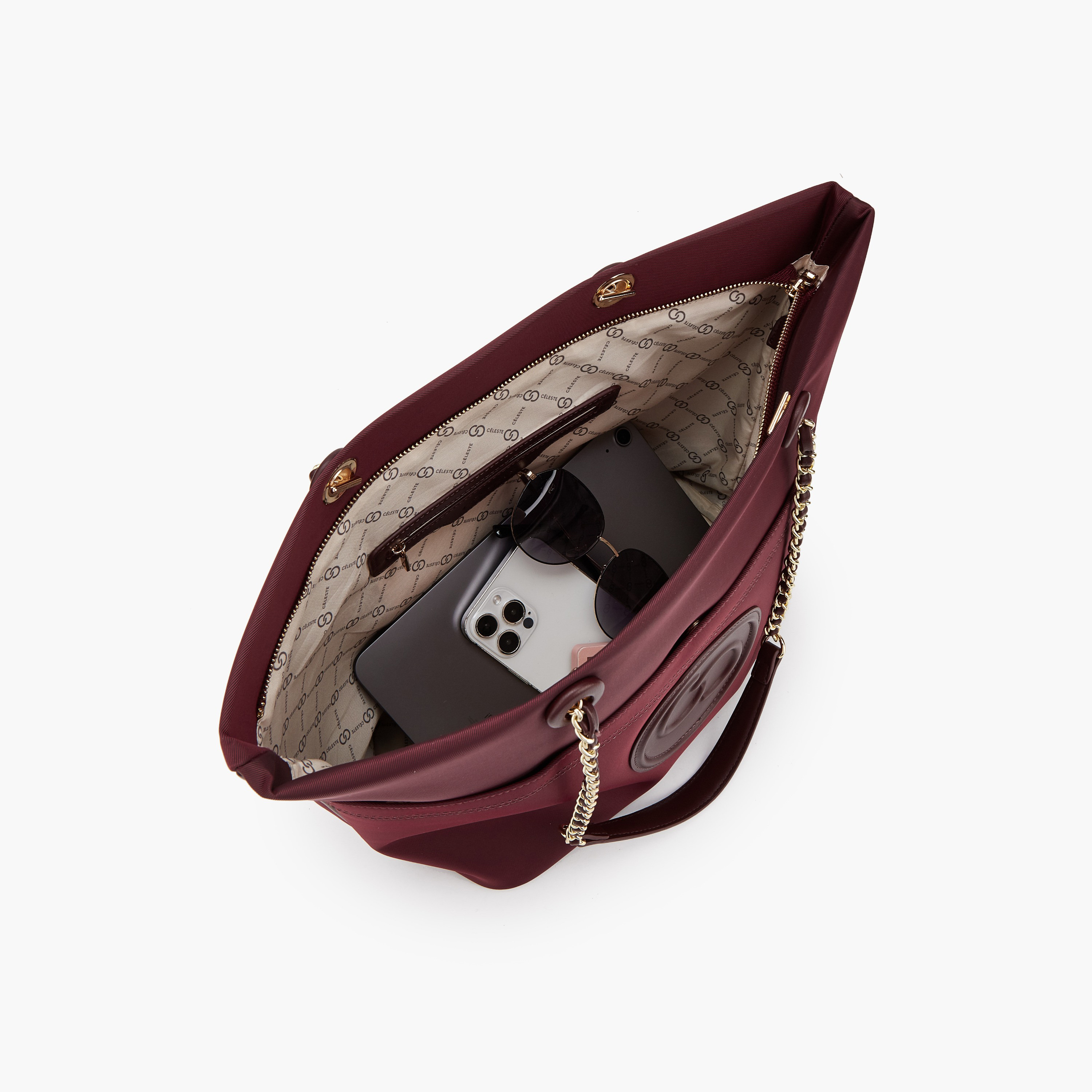 شنطة توتي بشعار منقوش بسحّاب إغلاق من سيليست-women-bagsandwallets-handbags-image-7
