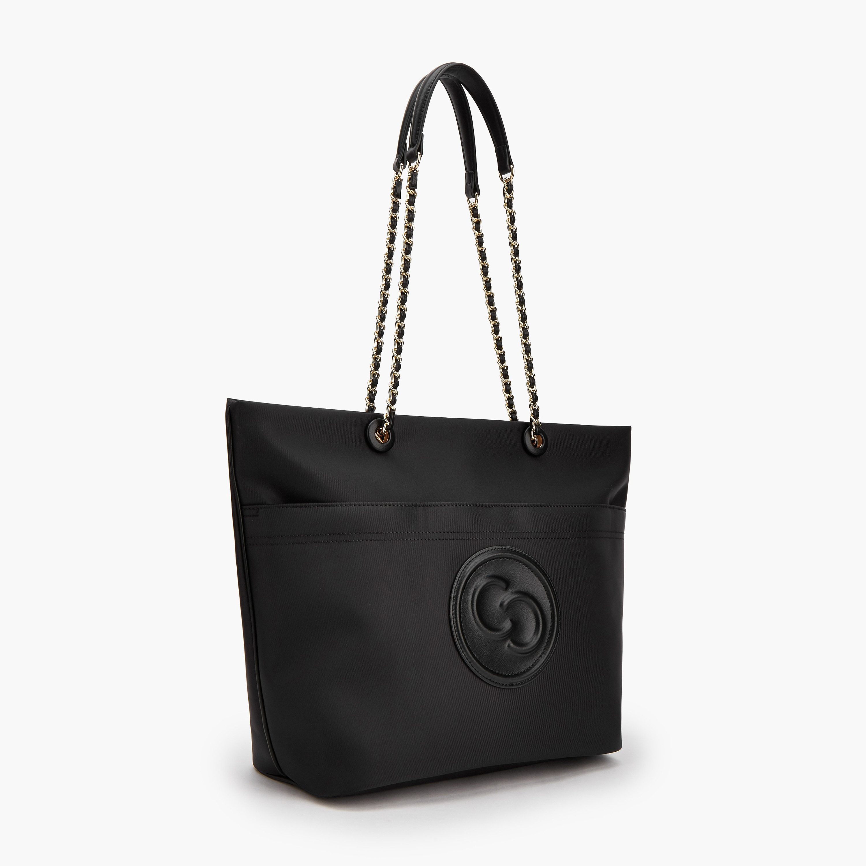 Celeste Logo Embossed Tote Bag with Zip Closure-women-bagsandwallets-handbags-image-7