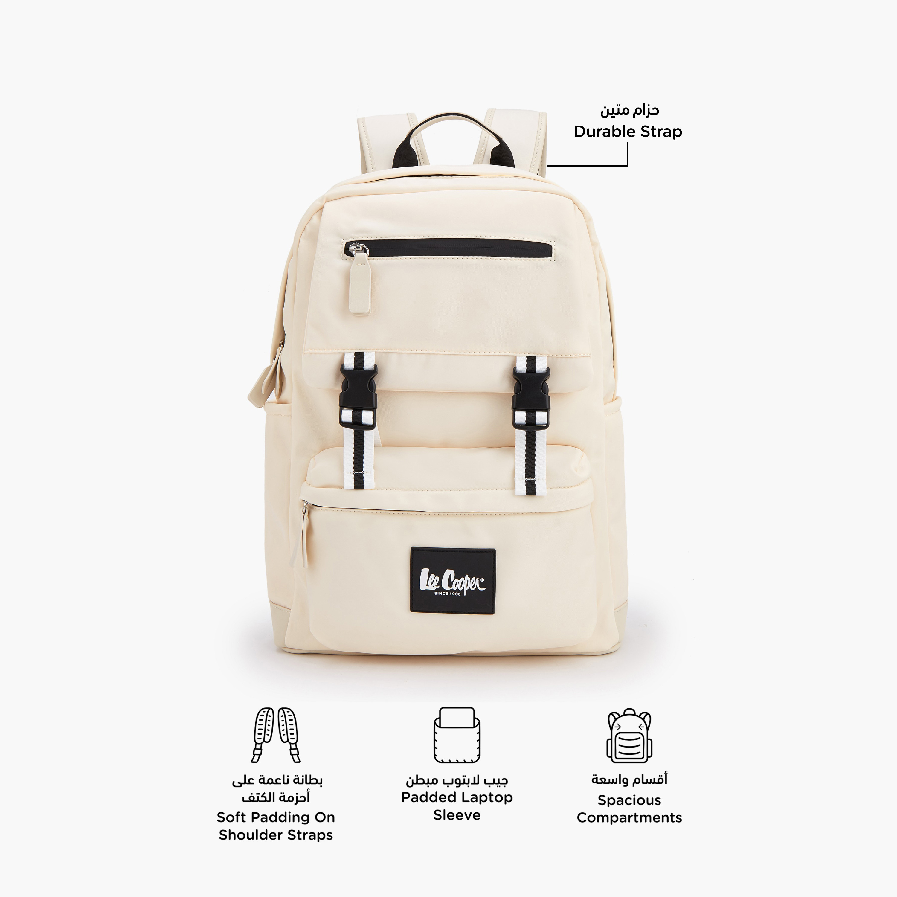 شنطة ظهر سادة بإبزيم إغلاق من لي كوبر-school-bagsandbackpacks-backpacks-image-2