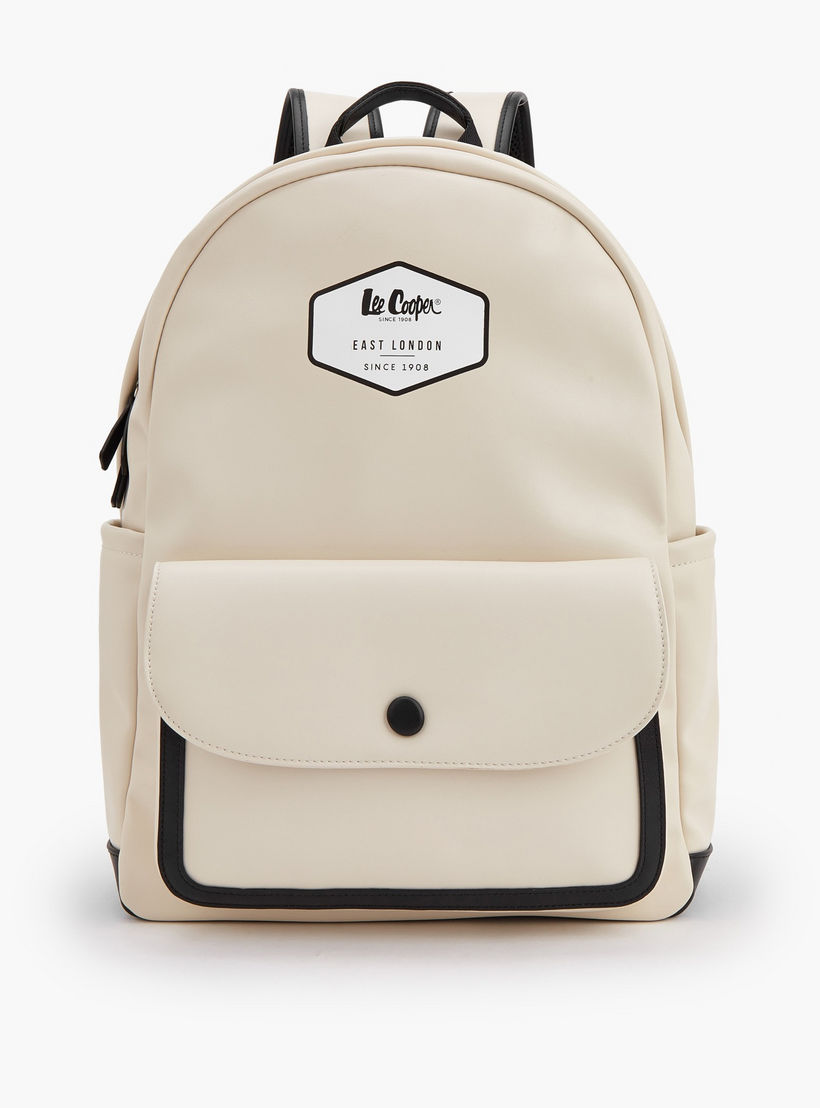 شنطة ظهر بحمالات كتف قابلة للتعديل وطبعات شعار من لي كوبر-women-bagsandwallets-backpacks-image-1