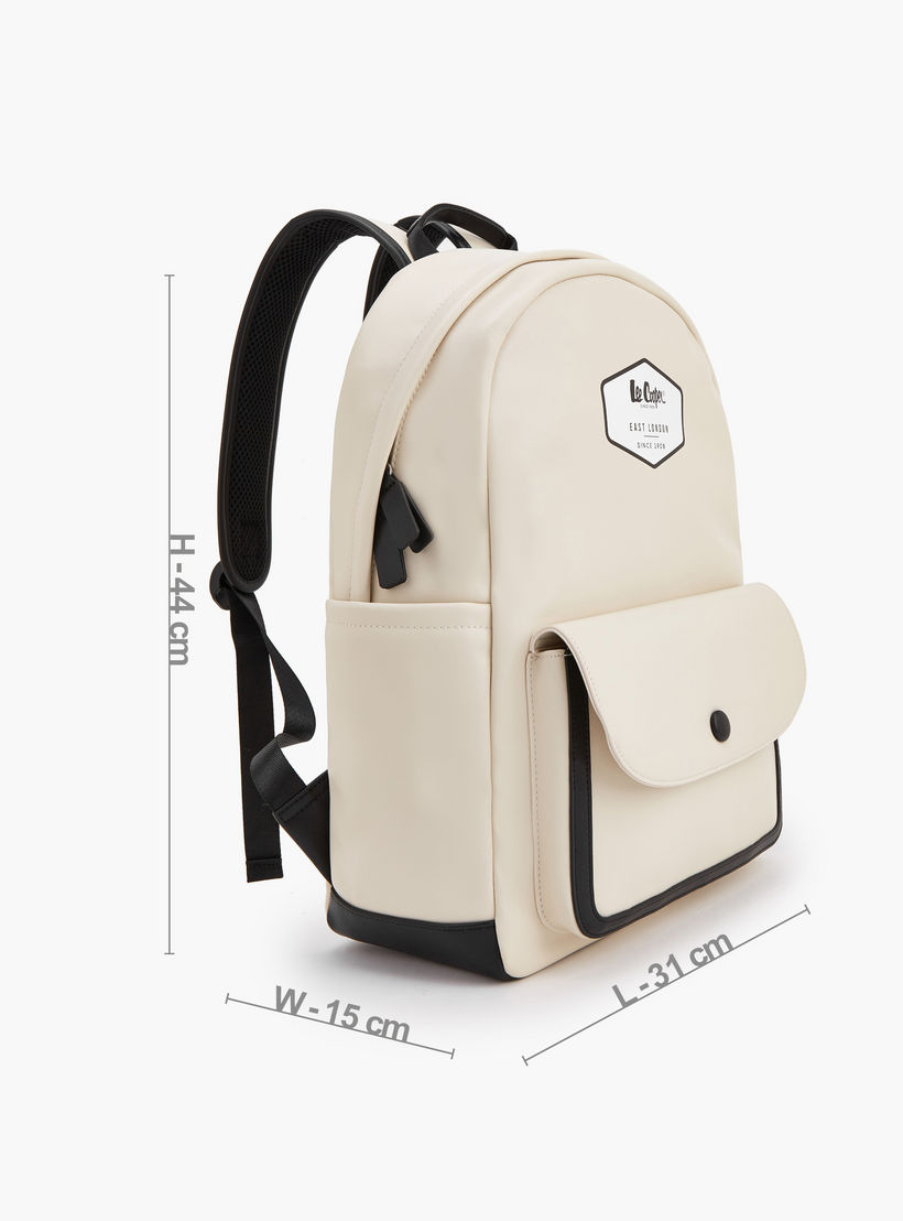 شنطة ظهر بحمالات كتف قابلة للتعديل وطبعات شعار من لي كوبر-women-bagsandwallets-backpacks-image-5