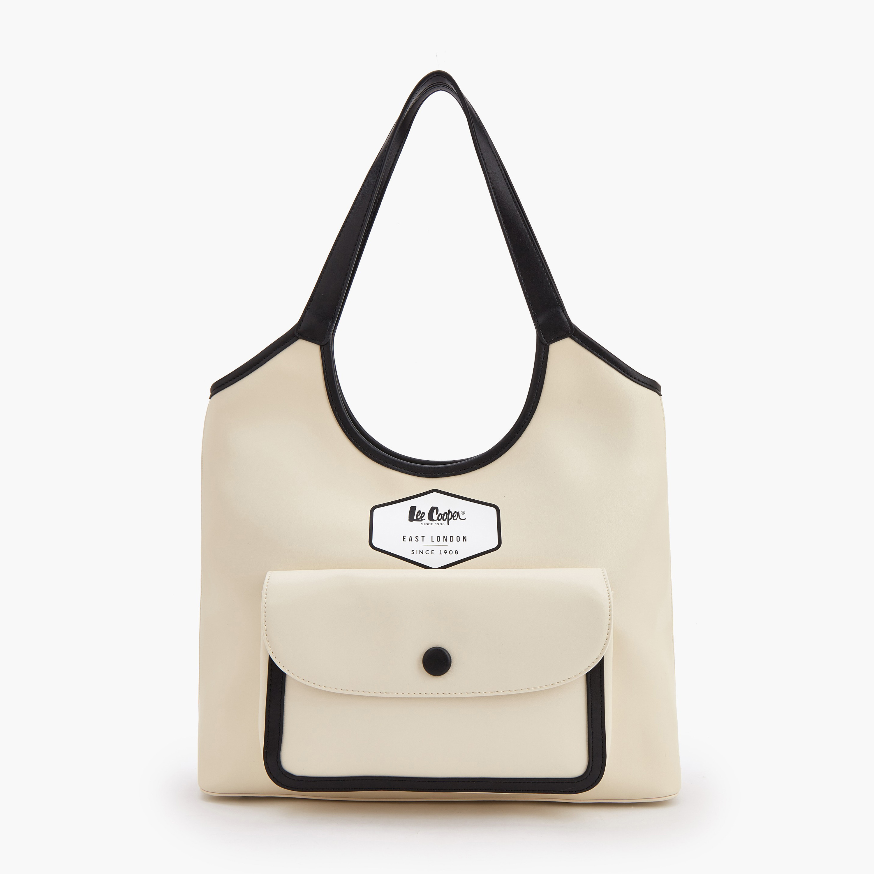 Lee Cooper Contrast Trim Shoulder Bag with Flap Pocket-women-bagsandwallets-handbags-image-1