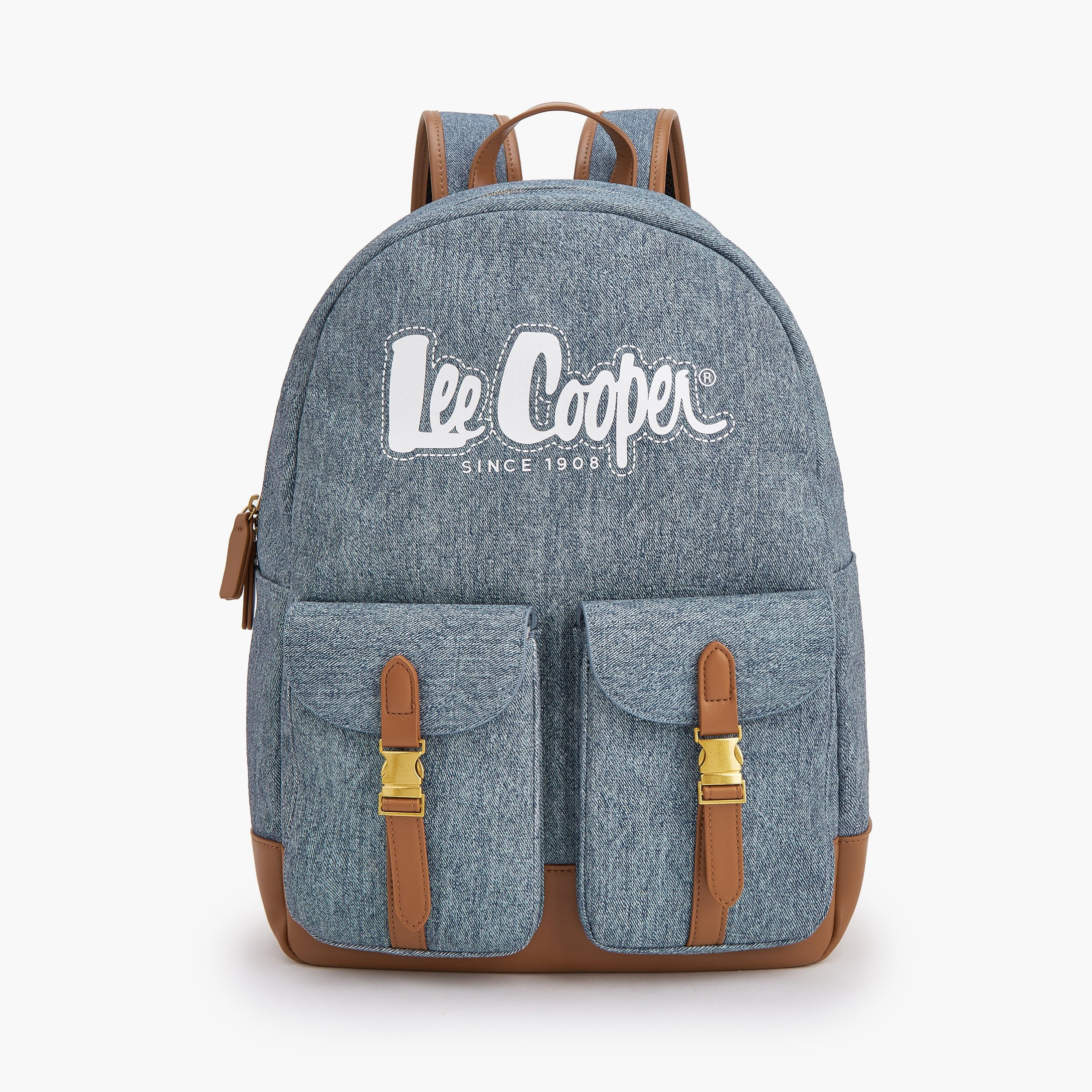 شنطة ظهر بحمالات كتف قابلة للتعديل وطبعات شعار من لي كوبر-women-bagsandwallets-backpacks-image-1
