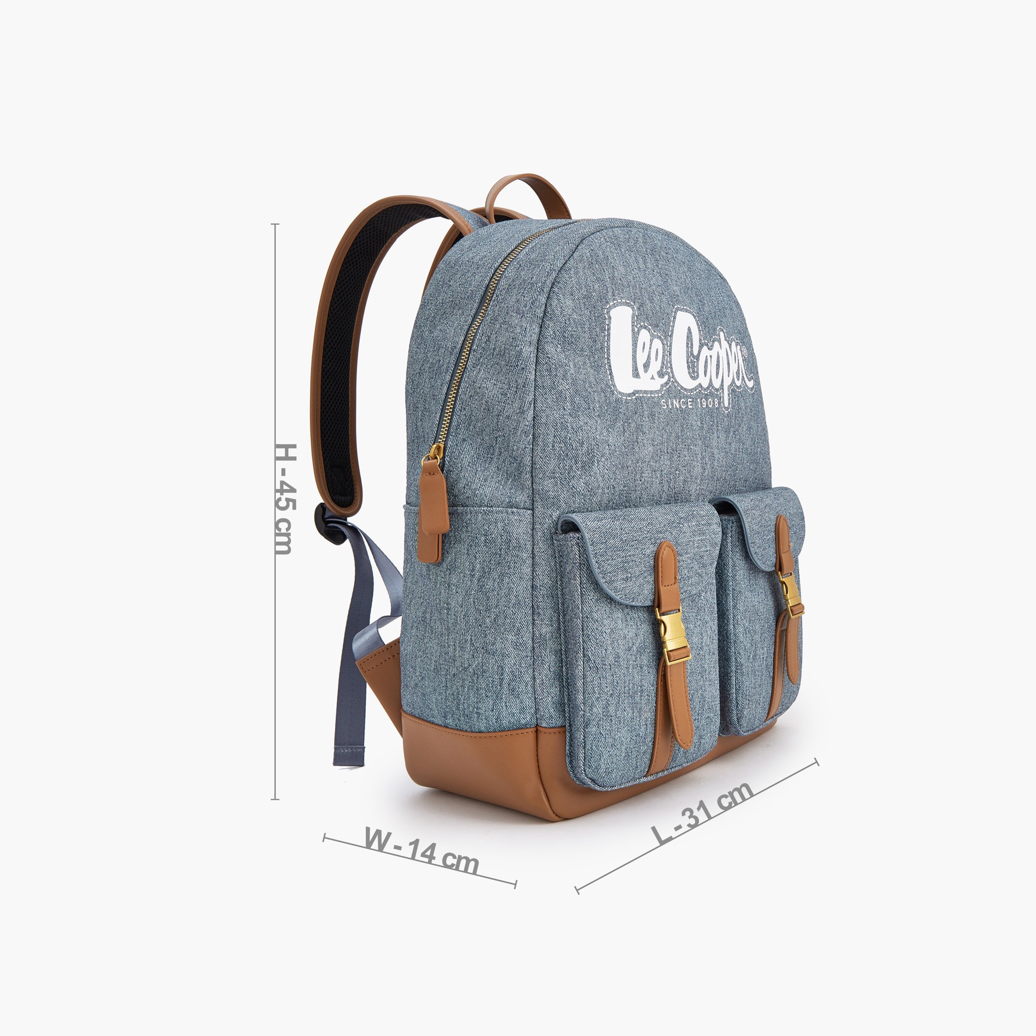 شنطة ظهر بحمالات كتف قابلة للتعديل وطبعات شعار من لي كوبر-women-bagsandwallets-backpacks-image-5