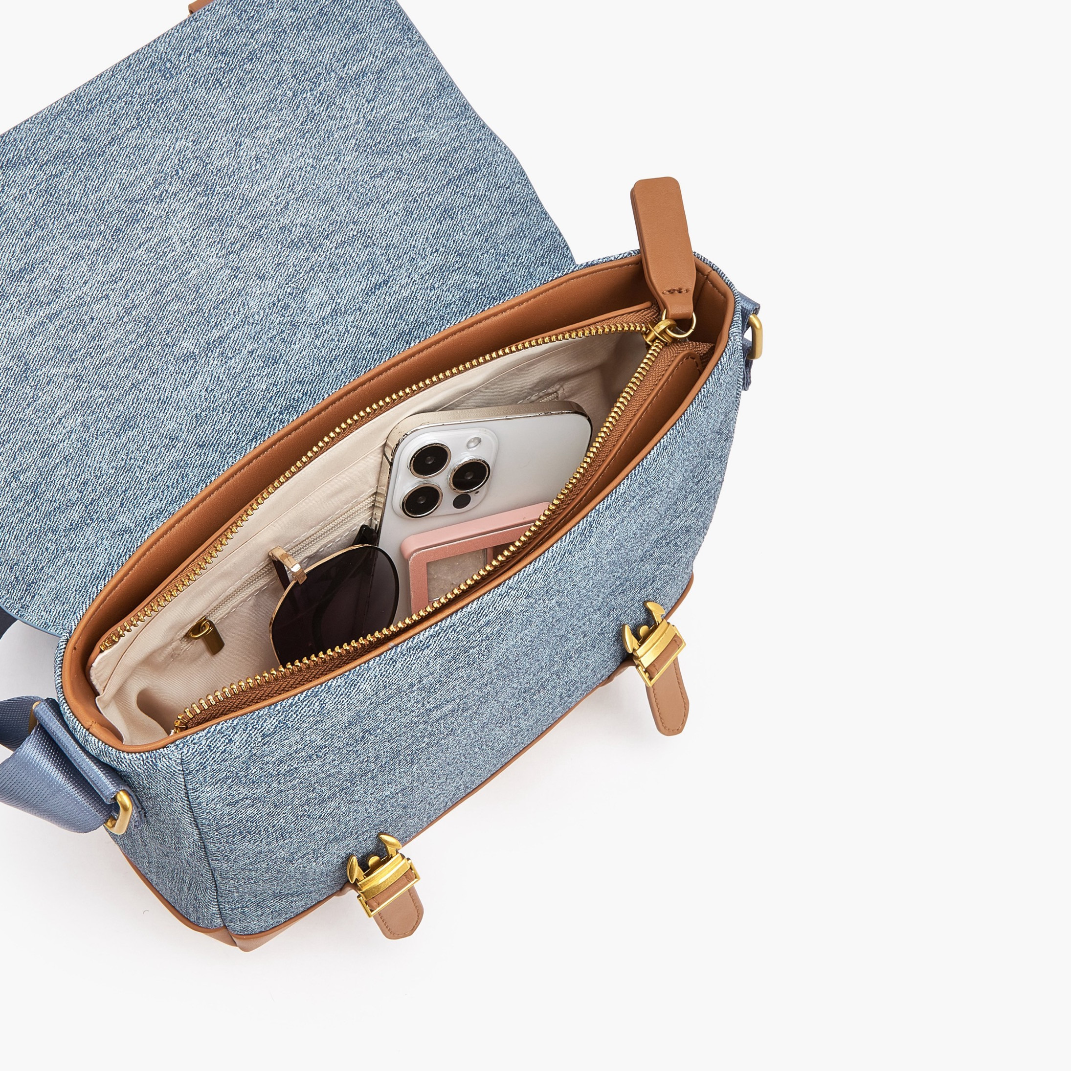 شنطة كروس بودي دينم بإبزيم إغلاق من لي كوبر-women-bagsandwallets-handbags-image-7