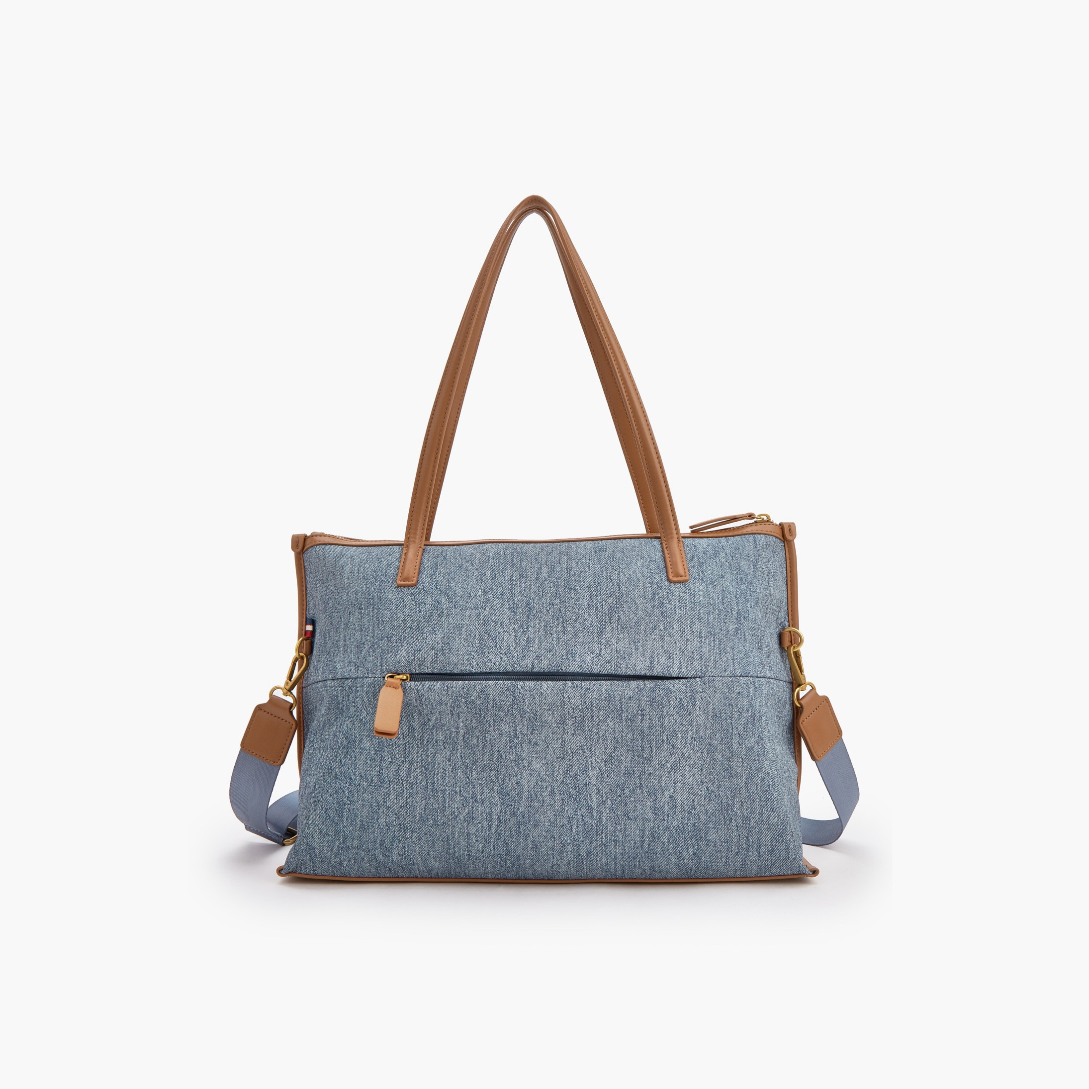 Lee Cooper Denim Tote Bag with Buckled Pockets-women-bagsandwallets-handbags-image-5