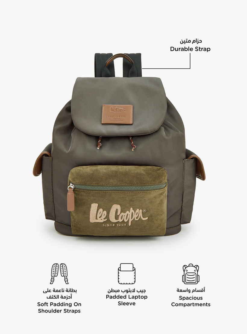 شنطة ظهر بأحزمة كتف قابلة للتعديل وطبعات الشعار من لي كوبر-school-bagsandbackpacks-backpacks-image-2