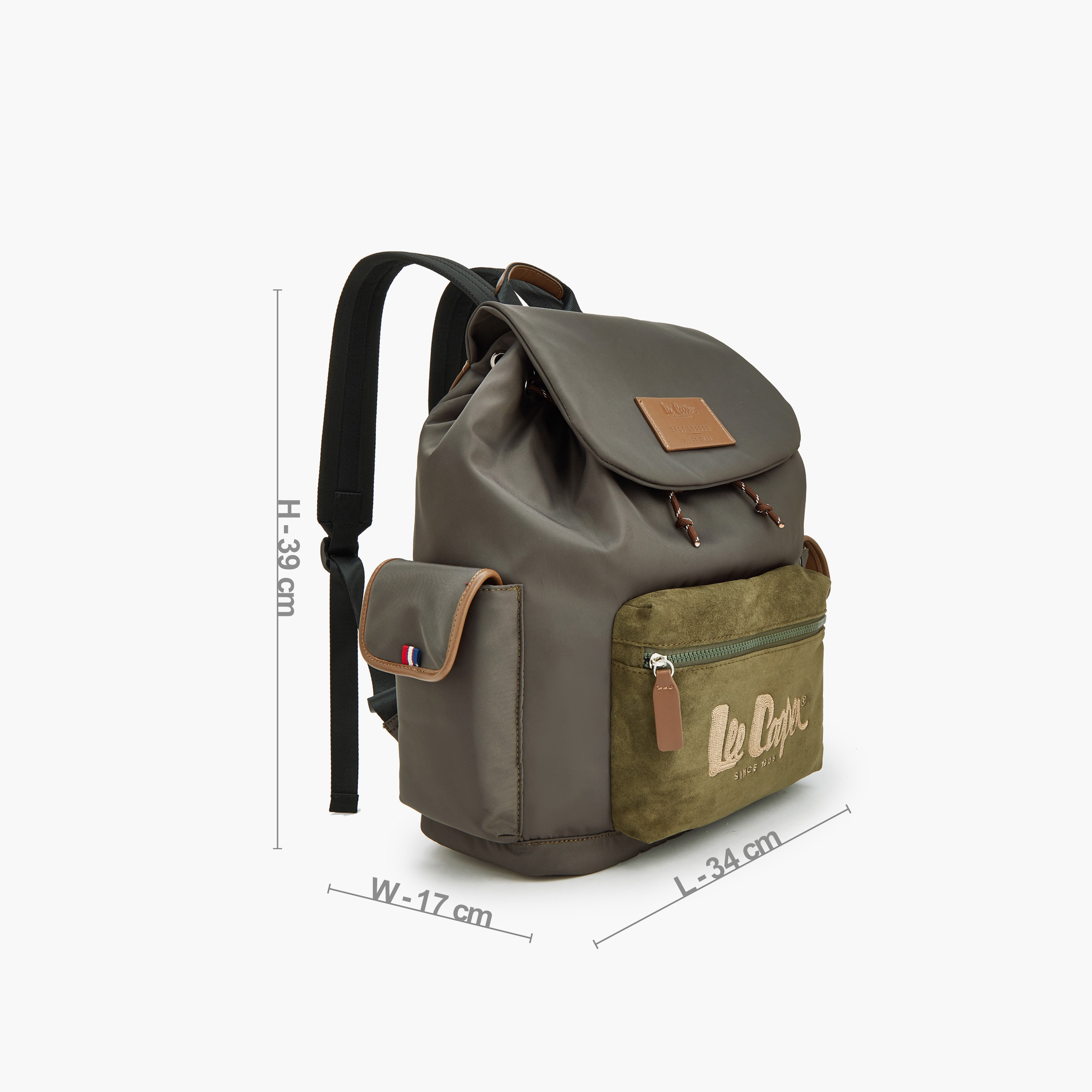 شنطة ظهر بأحزمة كتف قابلة للتعديل وطبعات الشعار من لي كوبر-school-bagsandbackpacks-backpacks-image-5