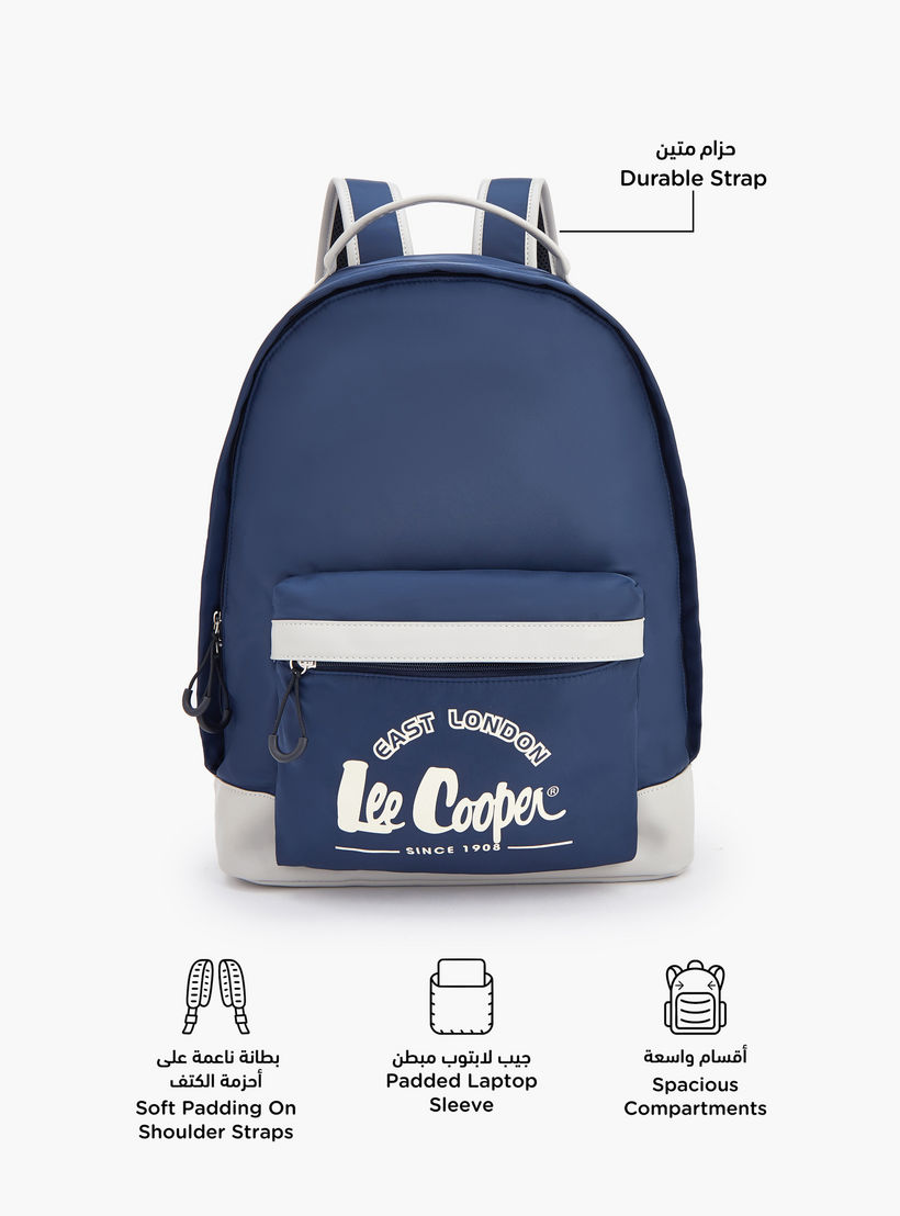 شنطة ظهر بأحزمة كتف قابلة للتعديل وطبعات الشعار من لي كوبر-school-bagsandbackpacks-backpacks-image-2