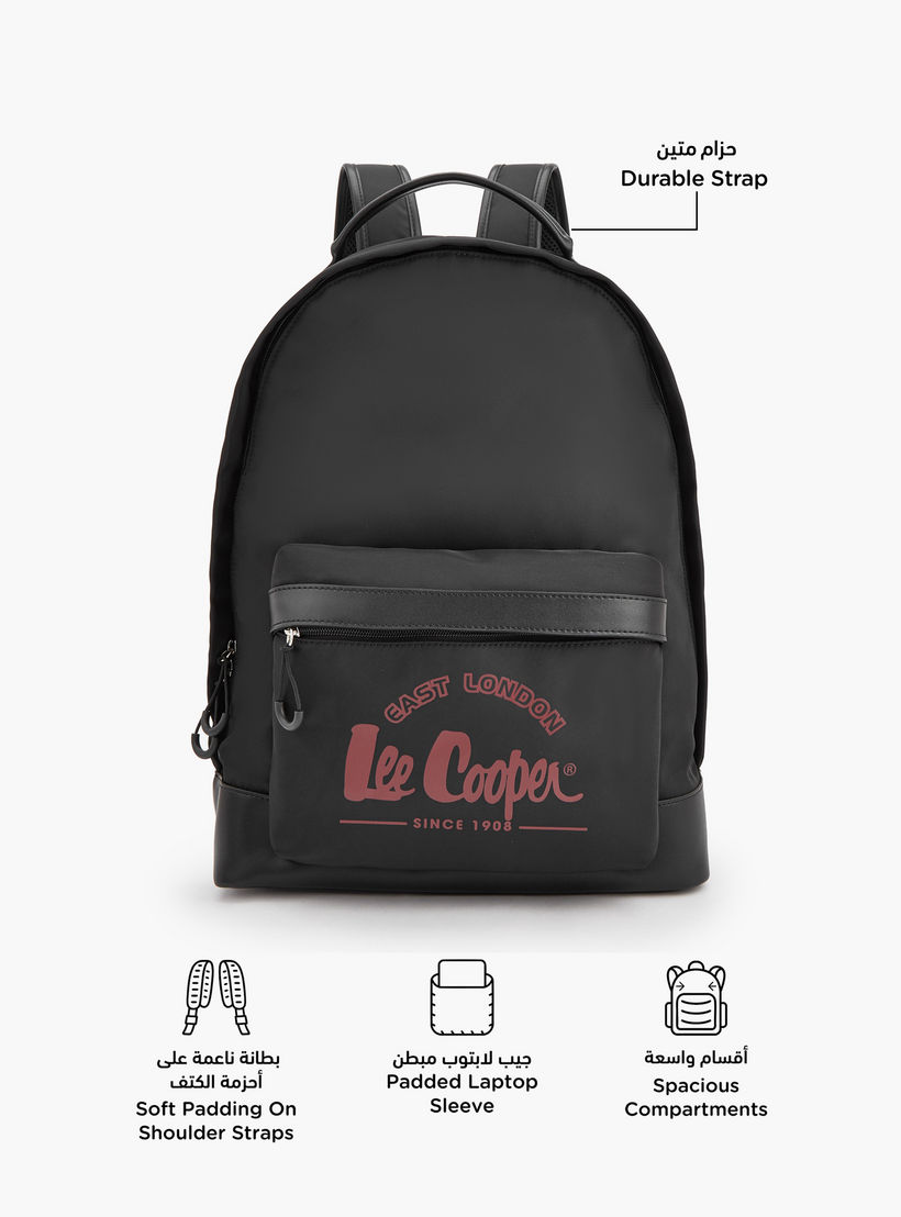 شنطة ظهر بأحزمة كتف قابلة للتعديل وطبعات الشعار من لي كوبر-school-bagsandbackpacks-backpacks-image-2