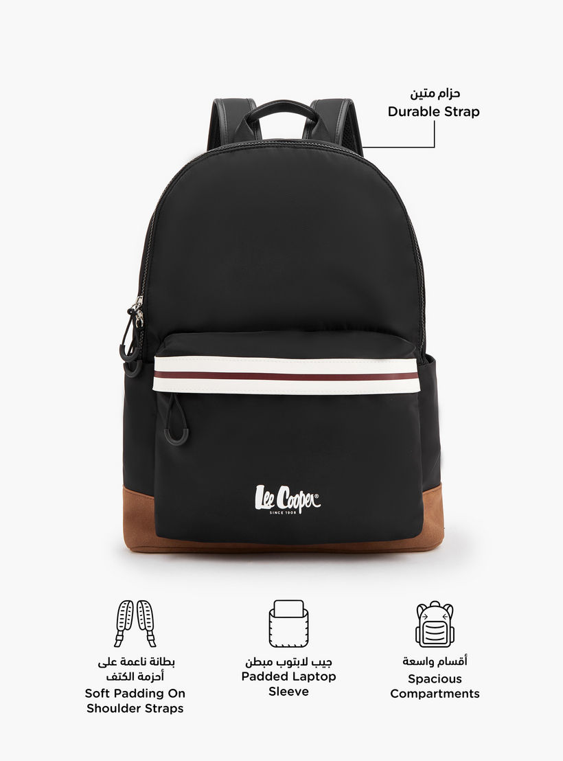 شنطة ظهر بأحزمة كتف قابلة للتعديل وطبعات الشعار من لي كوبر-school-bagsandbackpacks-backpacks-image-4