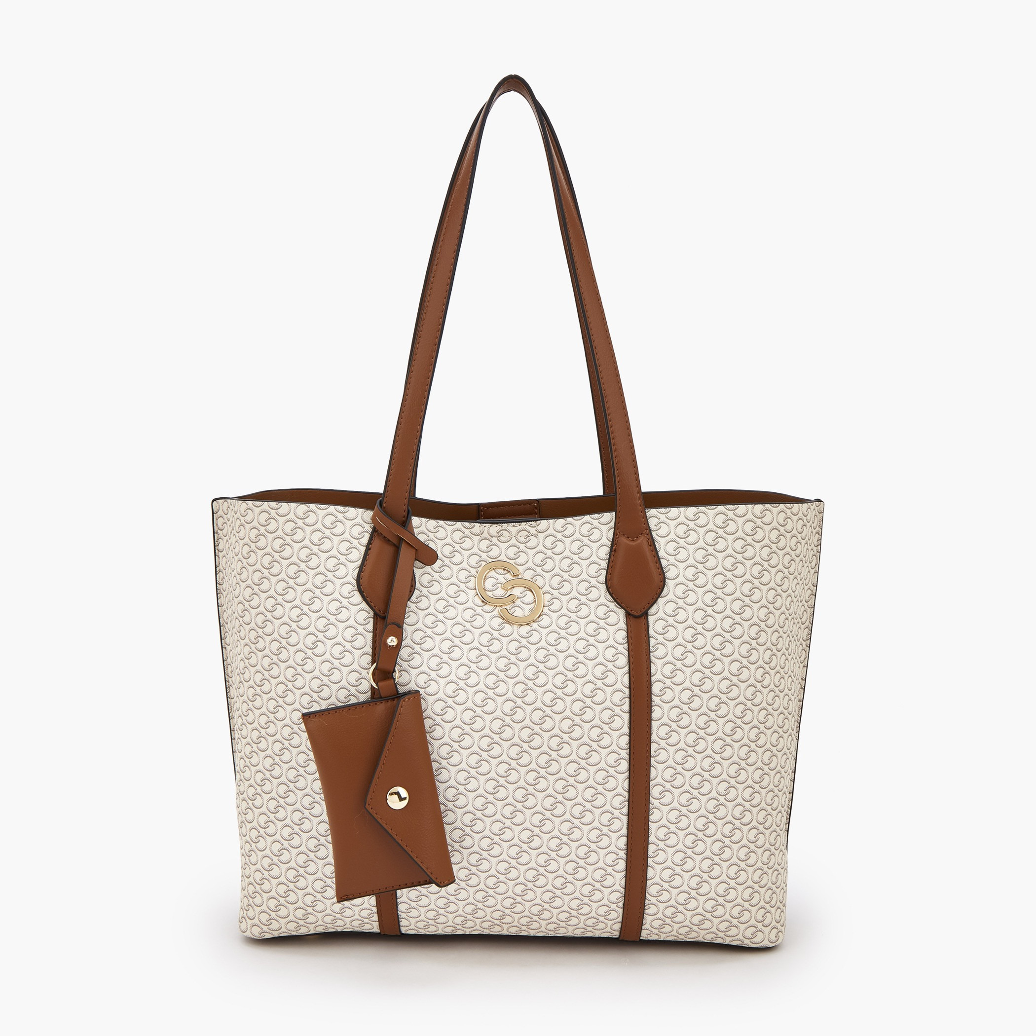 شنطة توتي بطبعات وبزر إغلاق مع محفظة عملات معدنية من سيليست-women-bagsandwallets-handbags-image-1