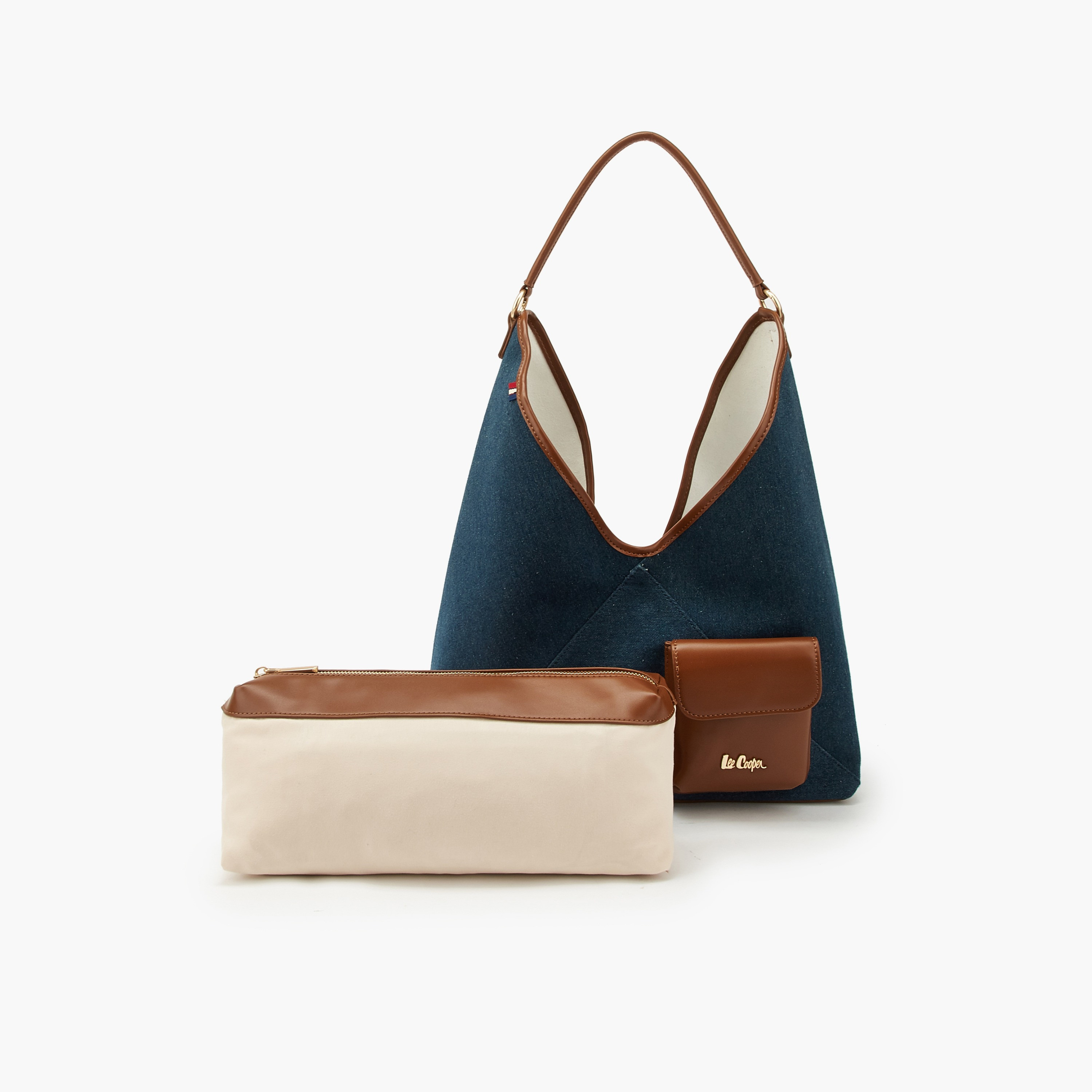 شنطة كتف دينم مع محفظة من لي كوبر-women-bagsandwallets-handbags-image-1