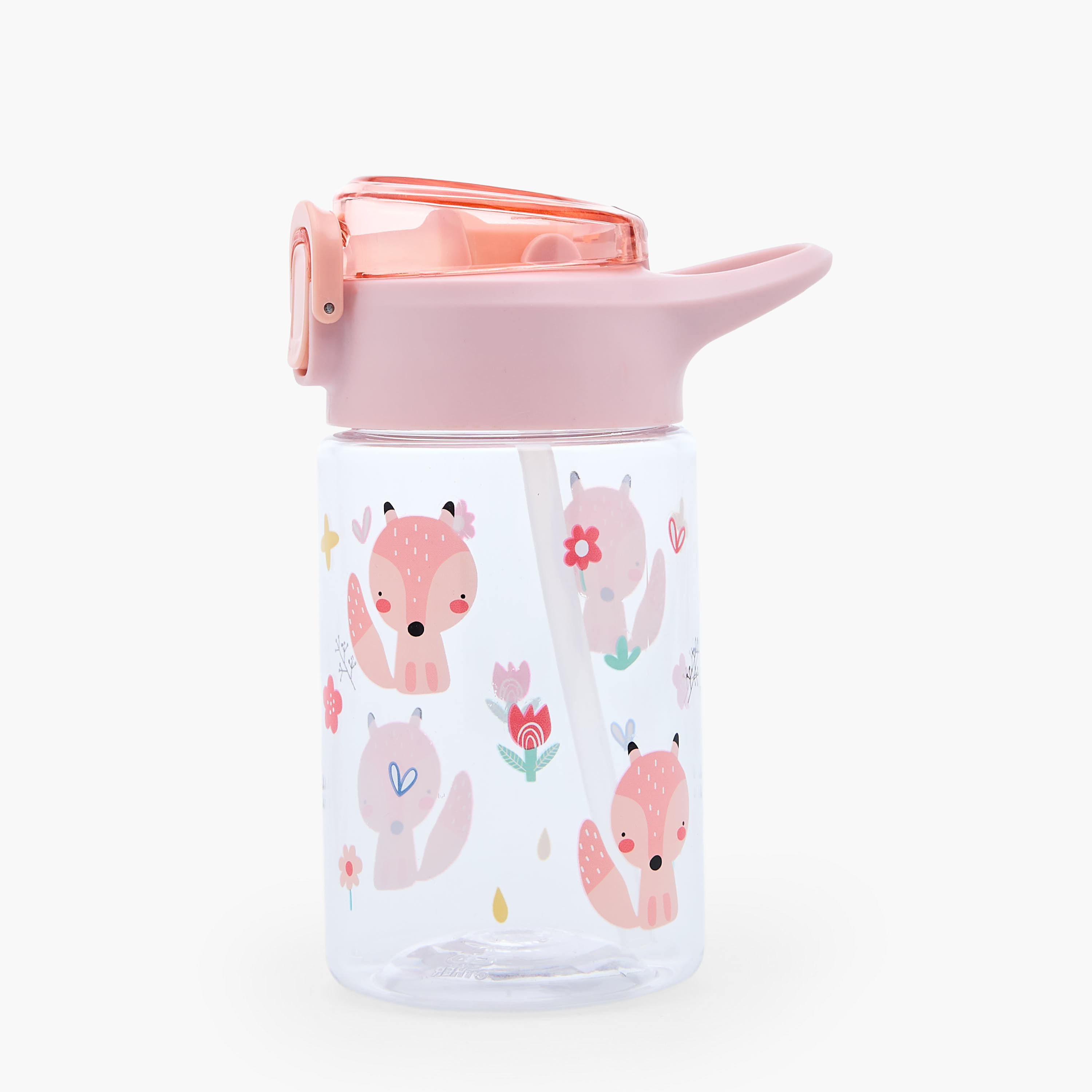Juniors Fox Print Tritan Water Bottle with Spout and Flip Lid - 450 ml-baby-feeding-mealtimeessentials-image-1