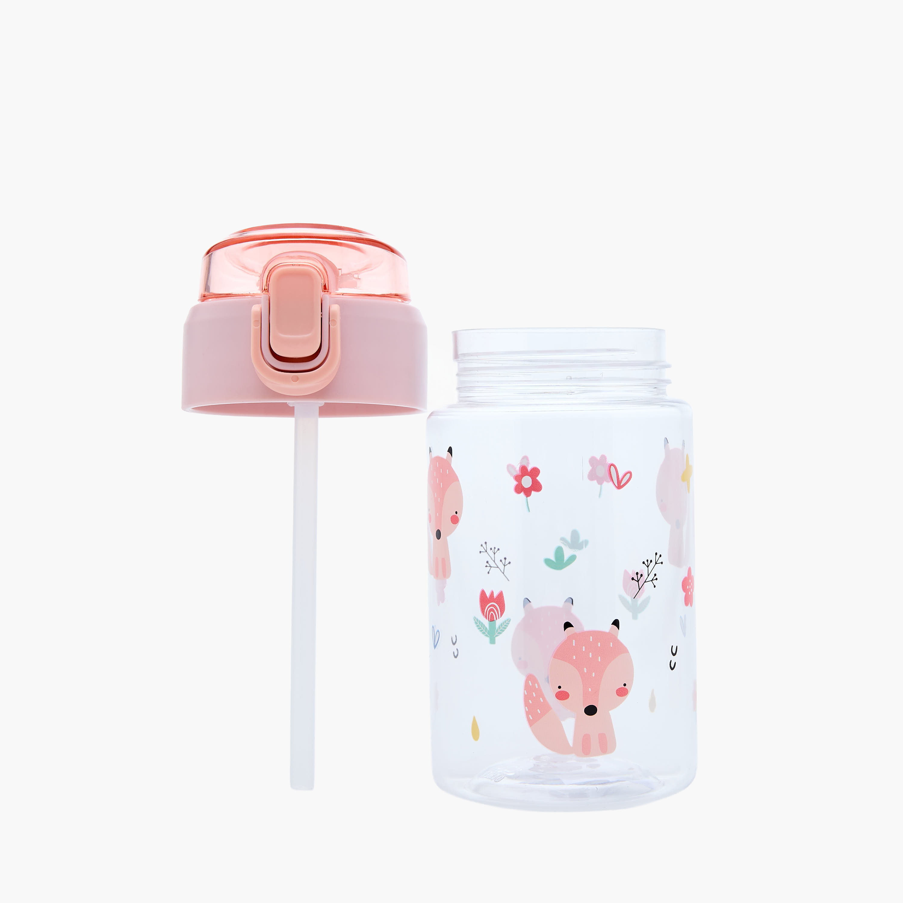 Juniors Fox Print Tritan Water Bottle with Spout and Flip Lid - 450 ml-baby-feeding-mealtimeessentials-image-2