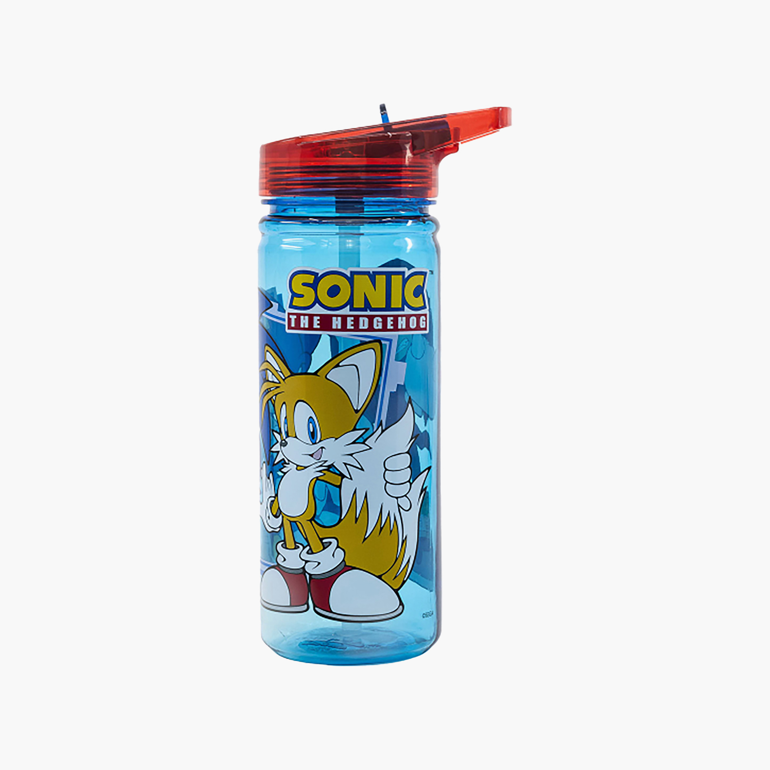 SEGA Sonic Print Water Bottle with Flip Spout and Handle - 600 ml-school-waterbottles-image-3