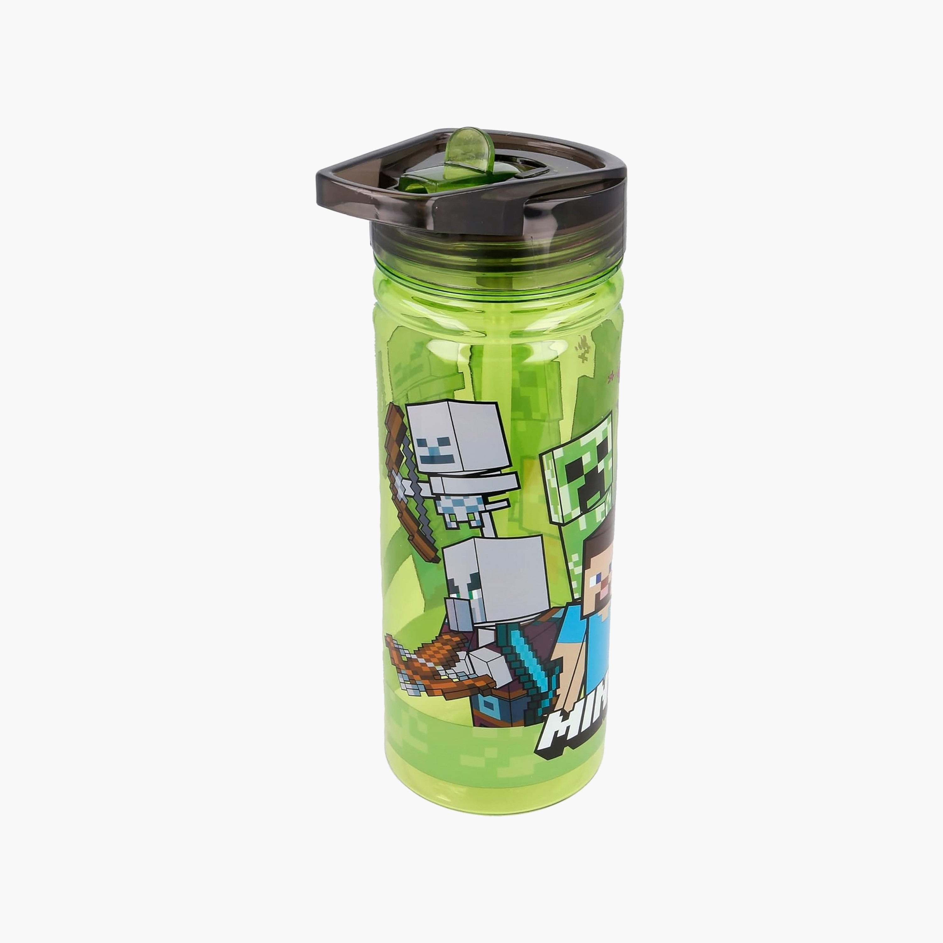 قارورة مياه بفوهة قلابة ومقبض وطبعات ماينكرافت - 600 مل-school-waterbottles-image-2