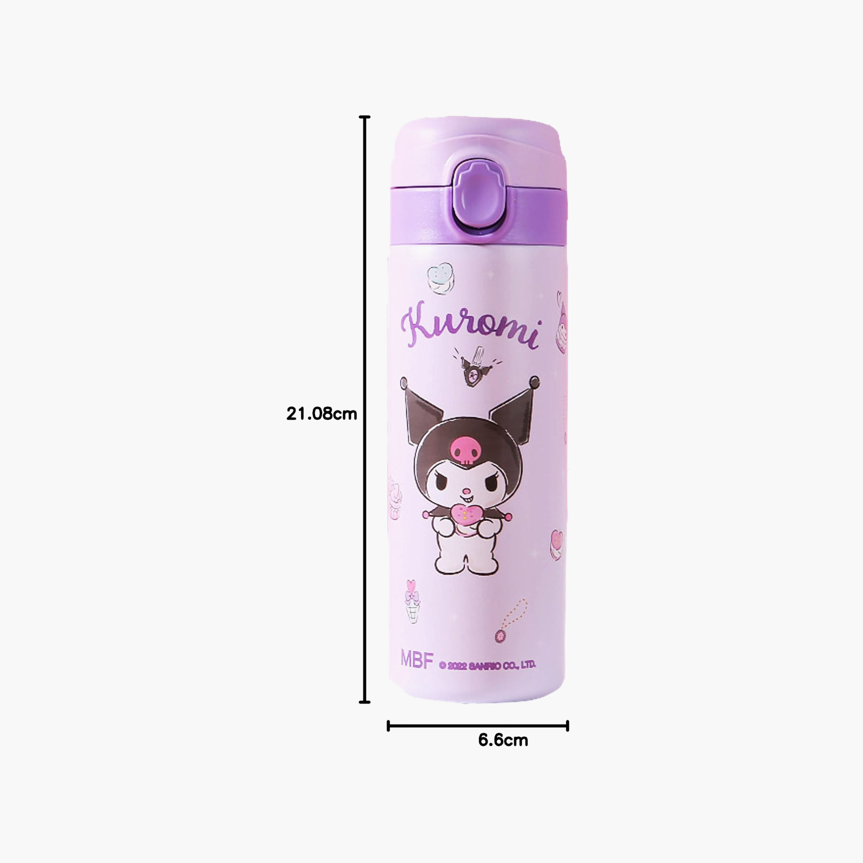قارورة مياه بطبعة كرومي مع غطاء بزر ضغط من سانريو - 420 مل-school-waterbottles-image-2