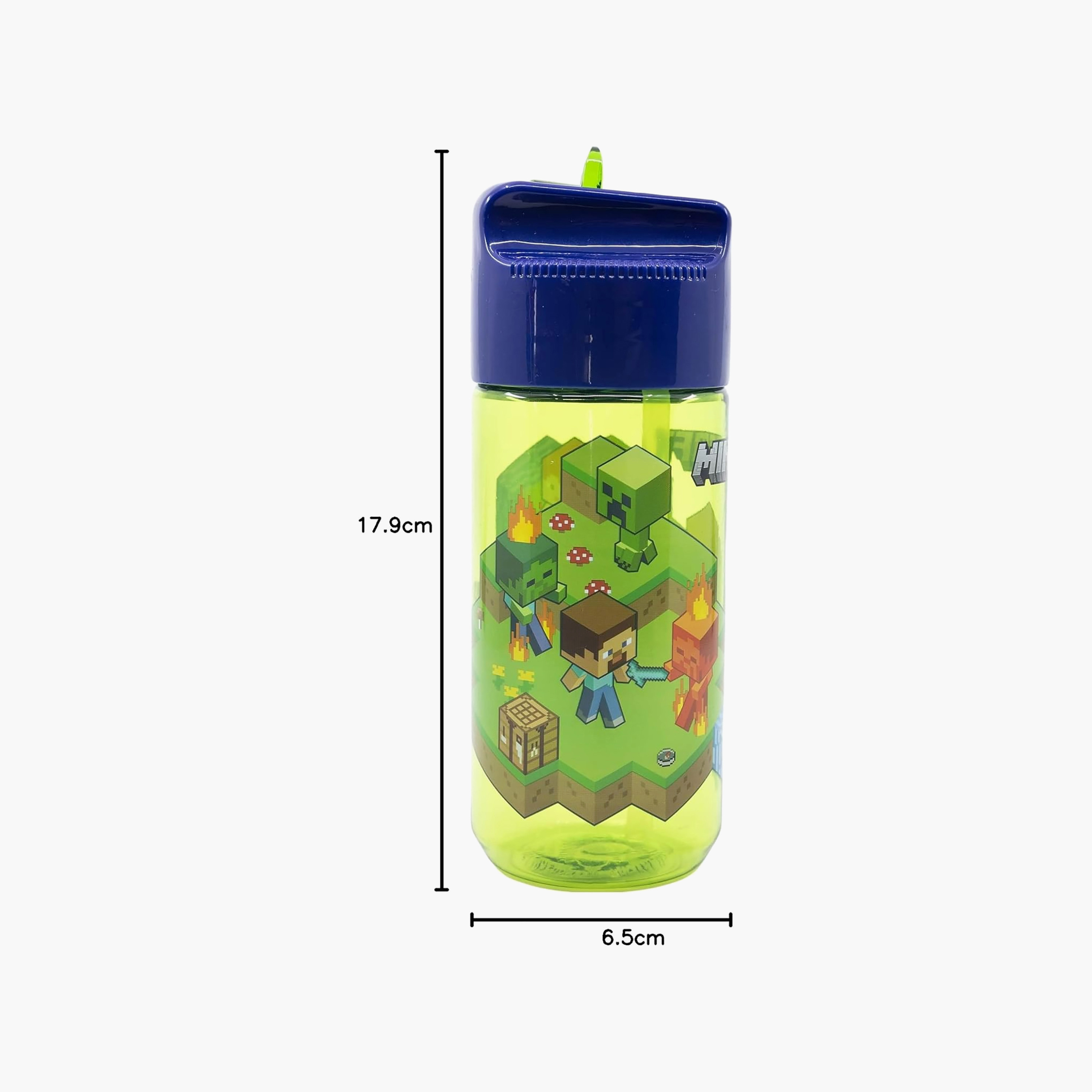 Minecraft Printed Water Bottle with Flip Spout - 540 ml-school-waterbottles-image-2