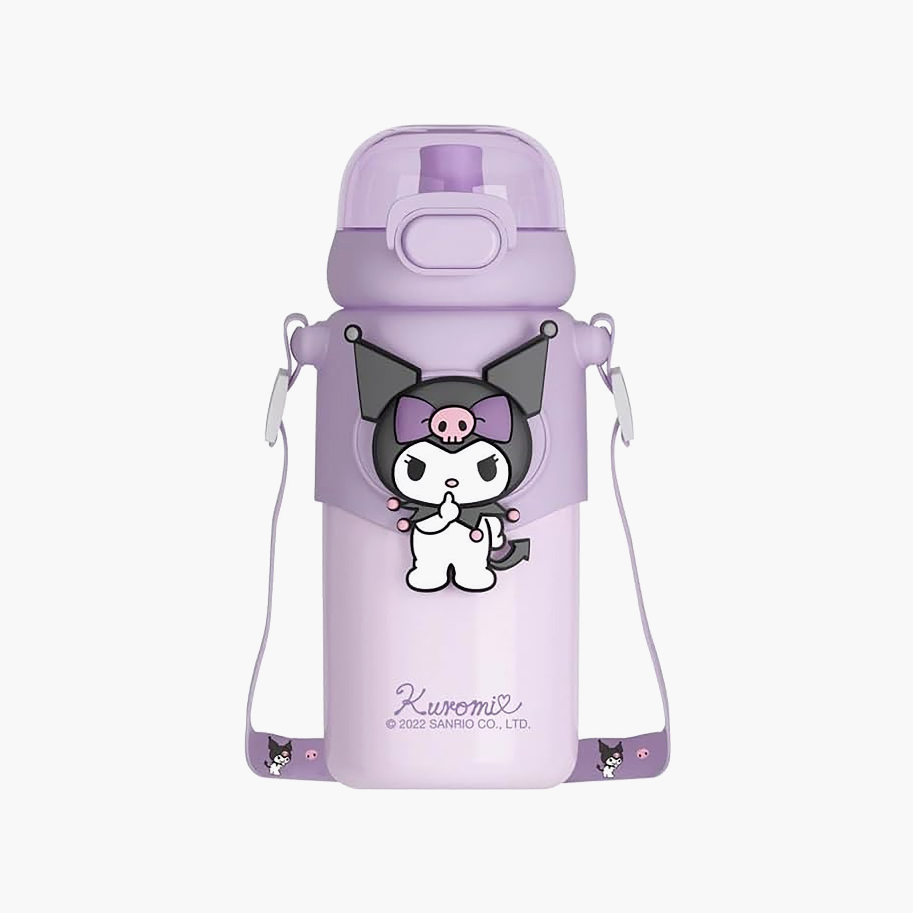 قارورة مياه بفوهة وغطاء قلاب وطبعات كورومي من سانريو - 480 مل-school-waterbottles-image-1