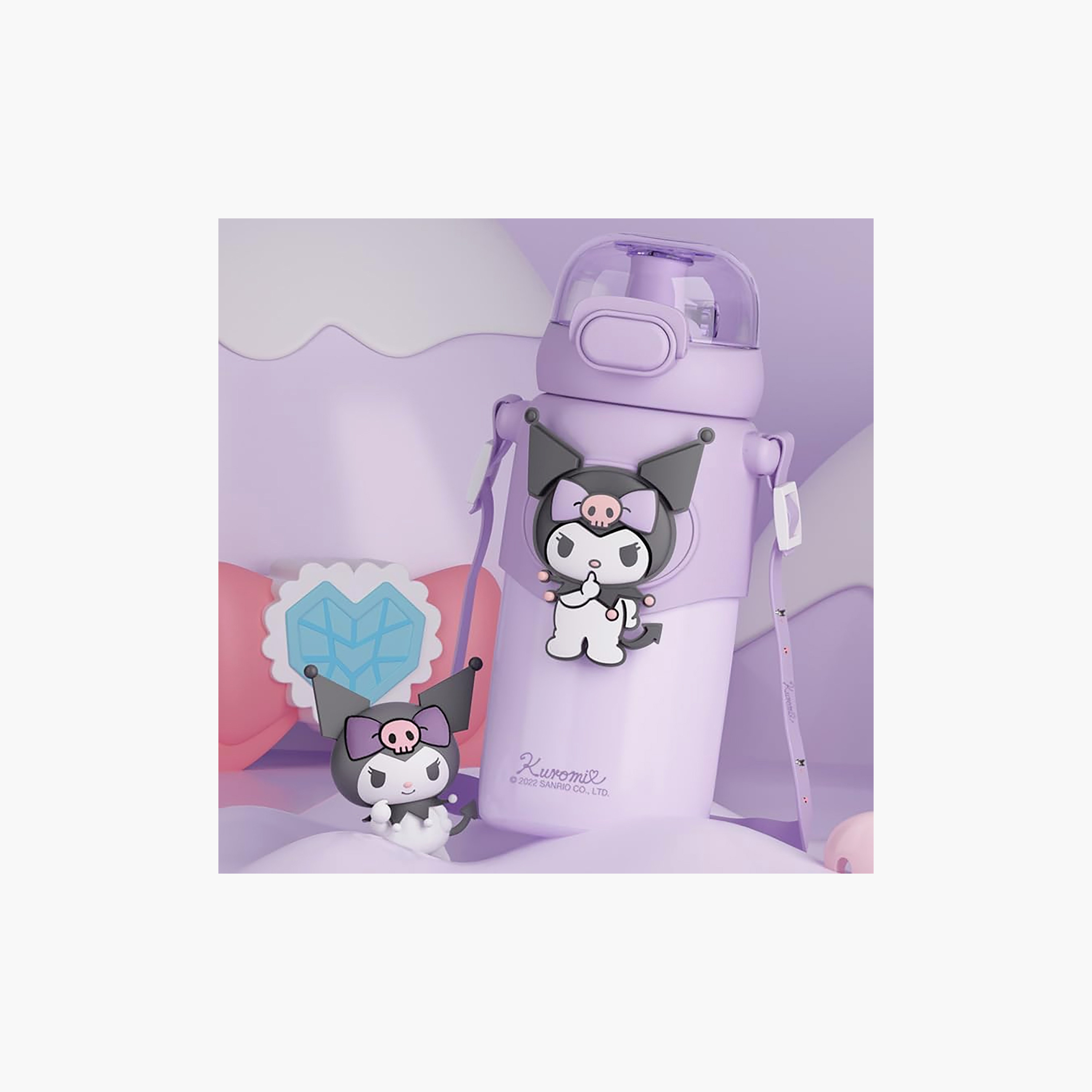 قارورة مياه بفوهة وغطاء قلاب وطبعات كورومي من سانريو - 480 مل-school-waterbottles-image-2