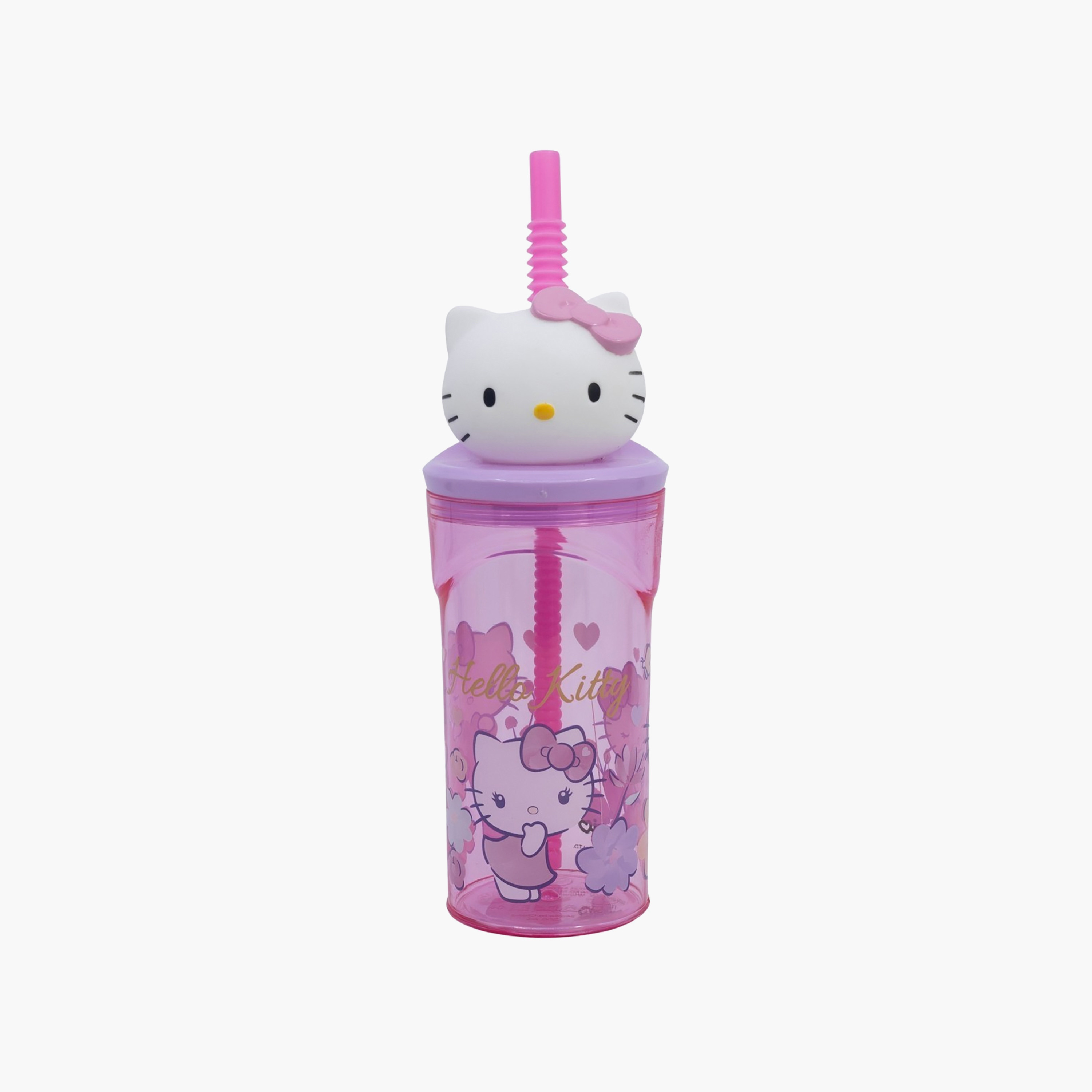 Sanrio Hello Kitty Print Tumbler with Straw - 330 ml-school-waterbottles-image-1