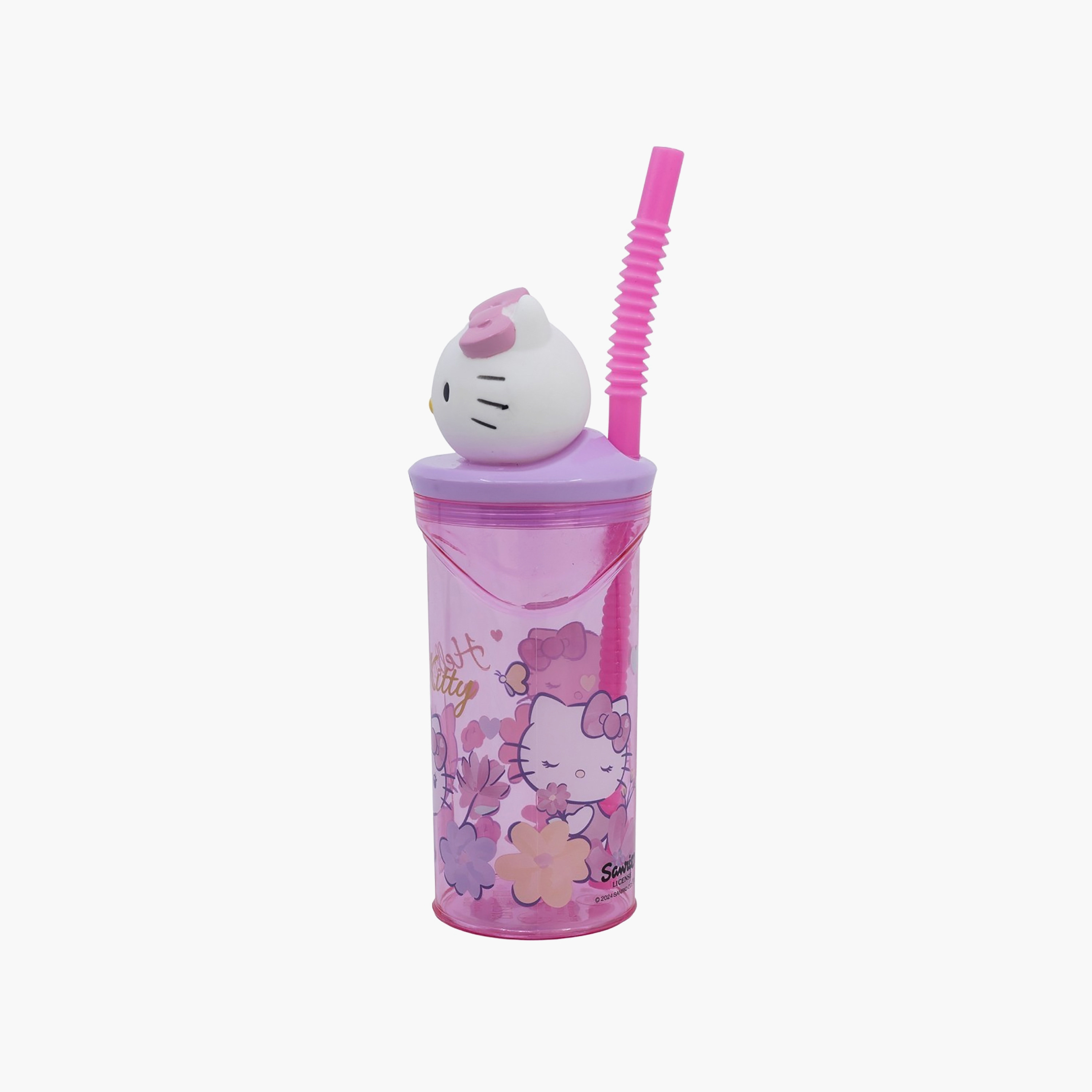 Sanrio Hello Kitty Print Tumbler with Straw - 330 ml-school-waterbottles-image-2