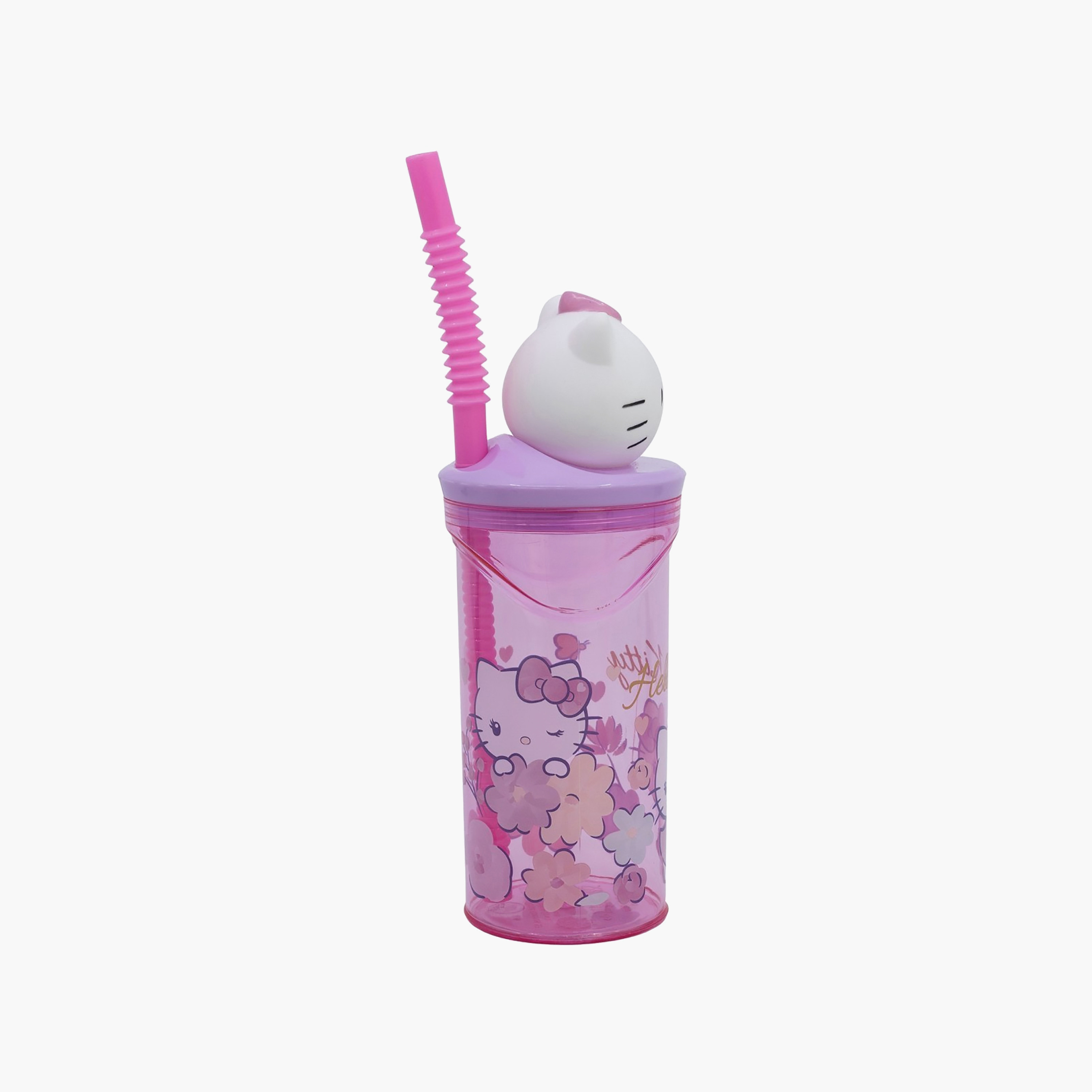 Sanrio Hello Kitty Print Tumbler with Straw - 330 ml-school-waterbottles-image-3