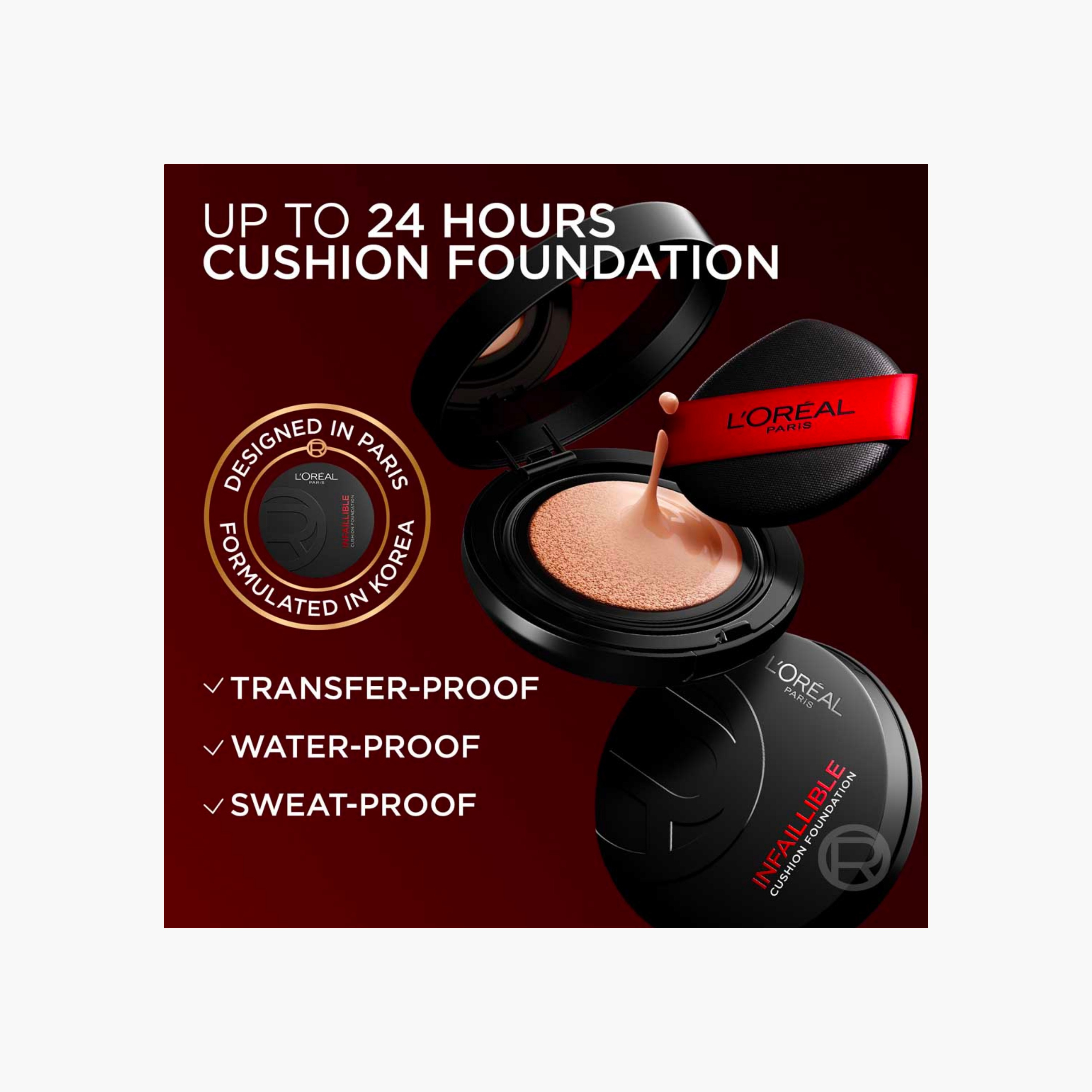كريم أساس كوشن إنفاليبل فريش وير يدوم لـ24 ساعة من لوريال باريس-beautyandpersonalcare-makeup-face-foundations-image-31