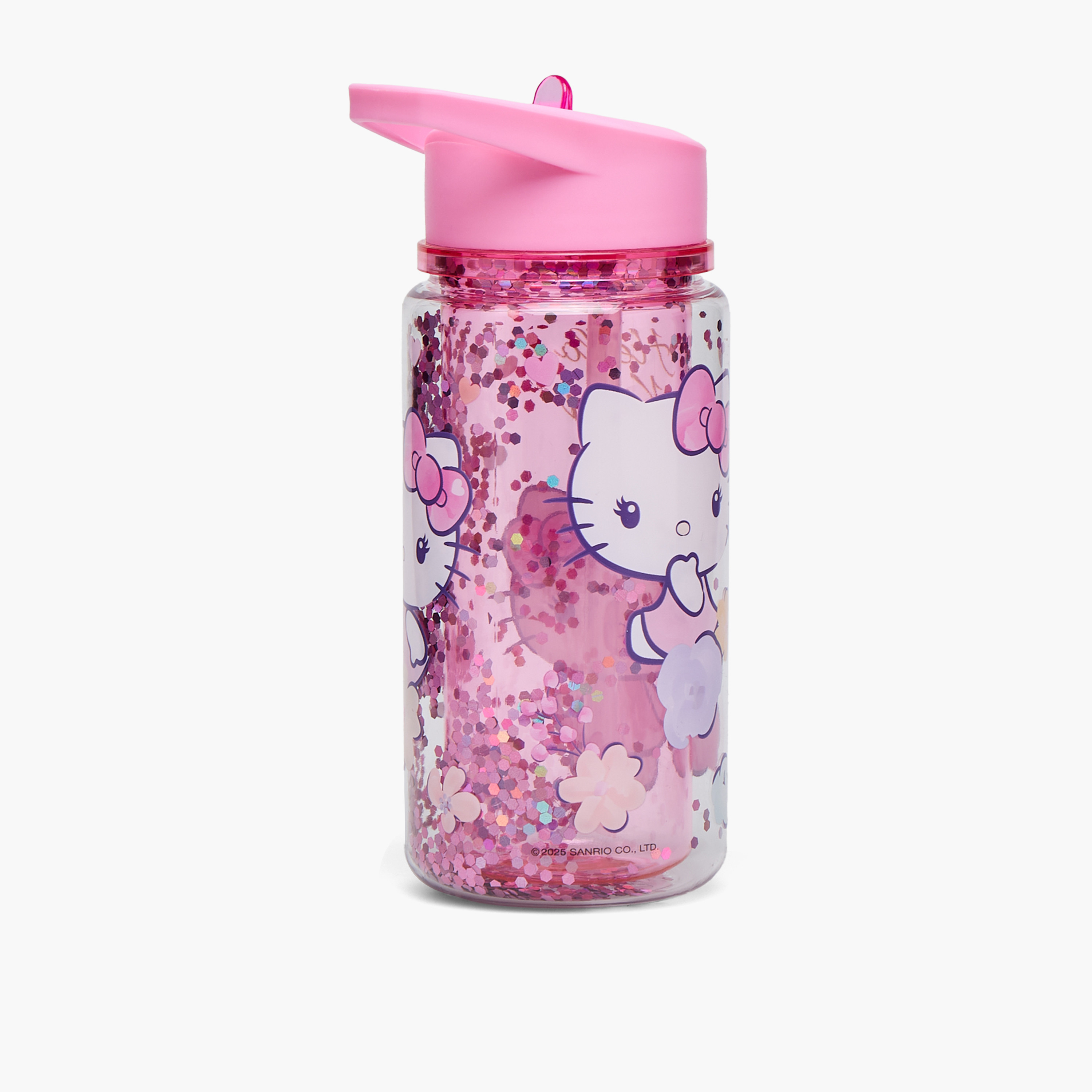 Sanrio Hello Kitty Print Water Bottle with Flip Spout and Handle - 330 ml-school-waterbottles-image-3