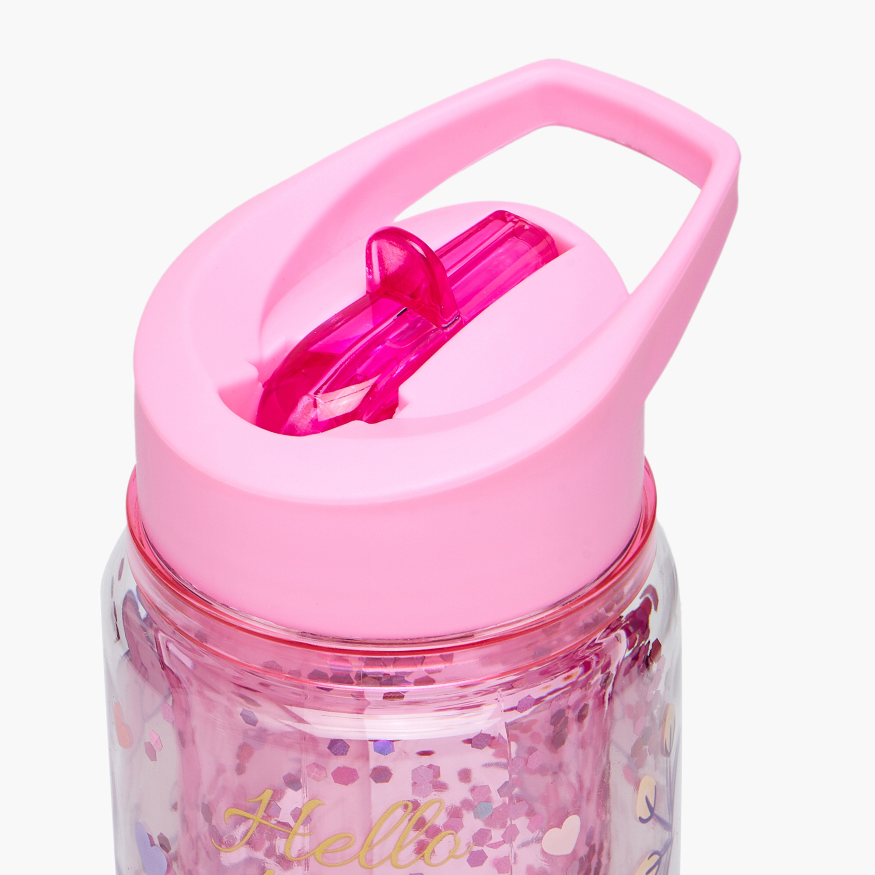Sanrio Hello Kitty Print Water Bottle with Flip Spout and Handle - 330 ml-school-waterbottles-image-4