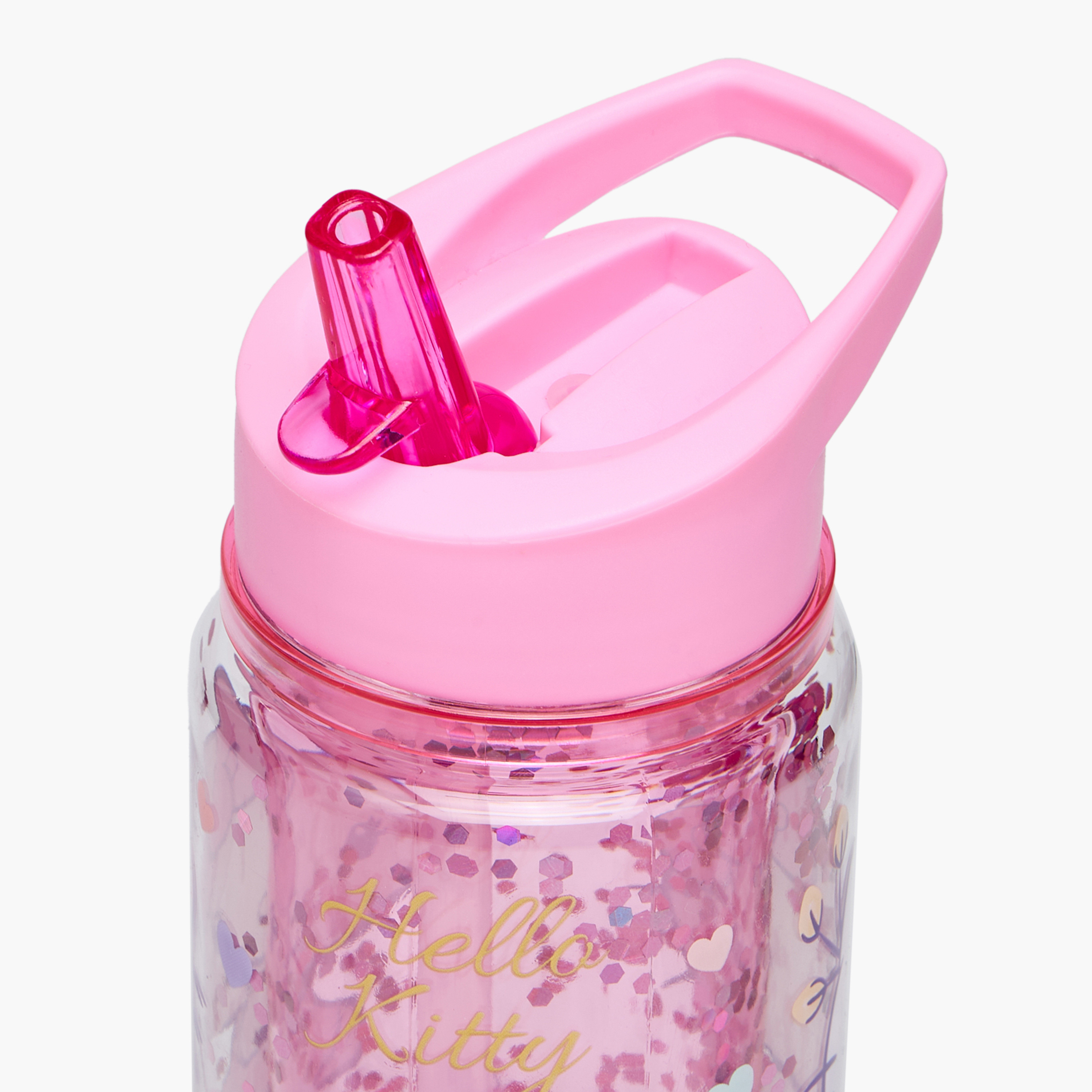 Sanrio Hello Kitty Print Water Bottle with Flip Spout and Handle - 330 ml-school-waterbottles-image-6