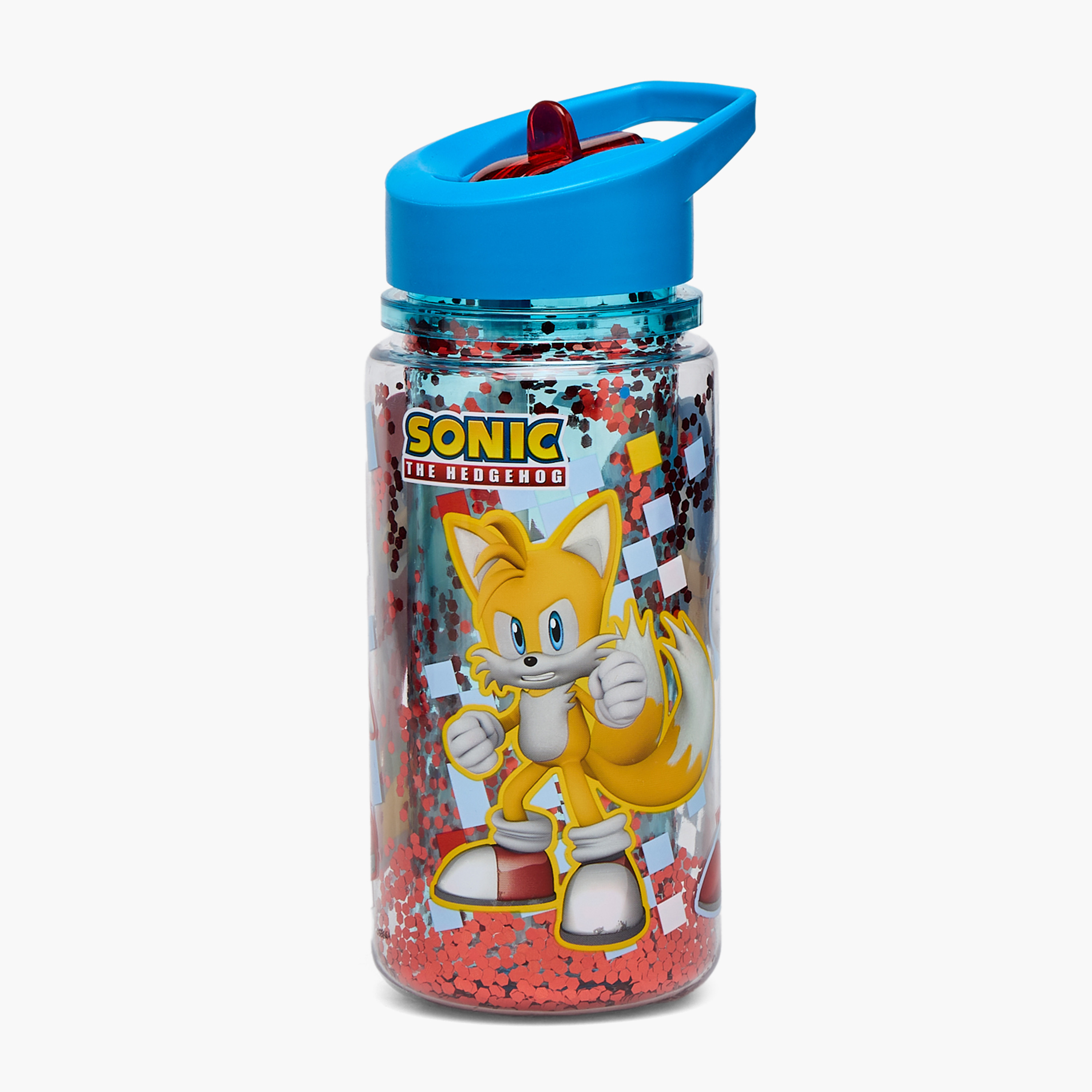 SEGA Sonic Print Water Bottle with Flip Spout and Handle - 330 ml-school-waterbottles-image-1