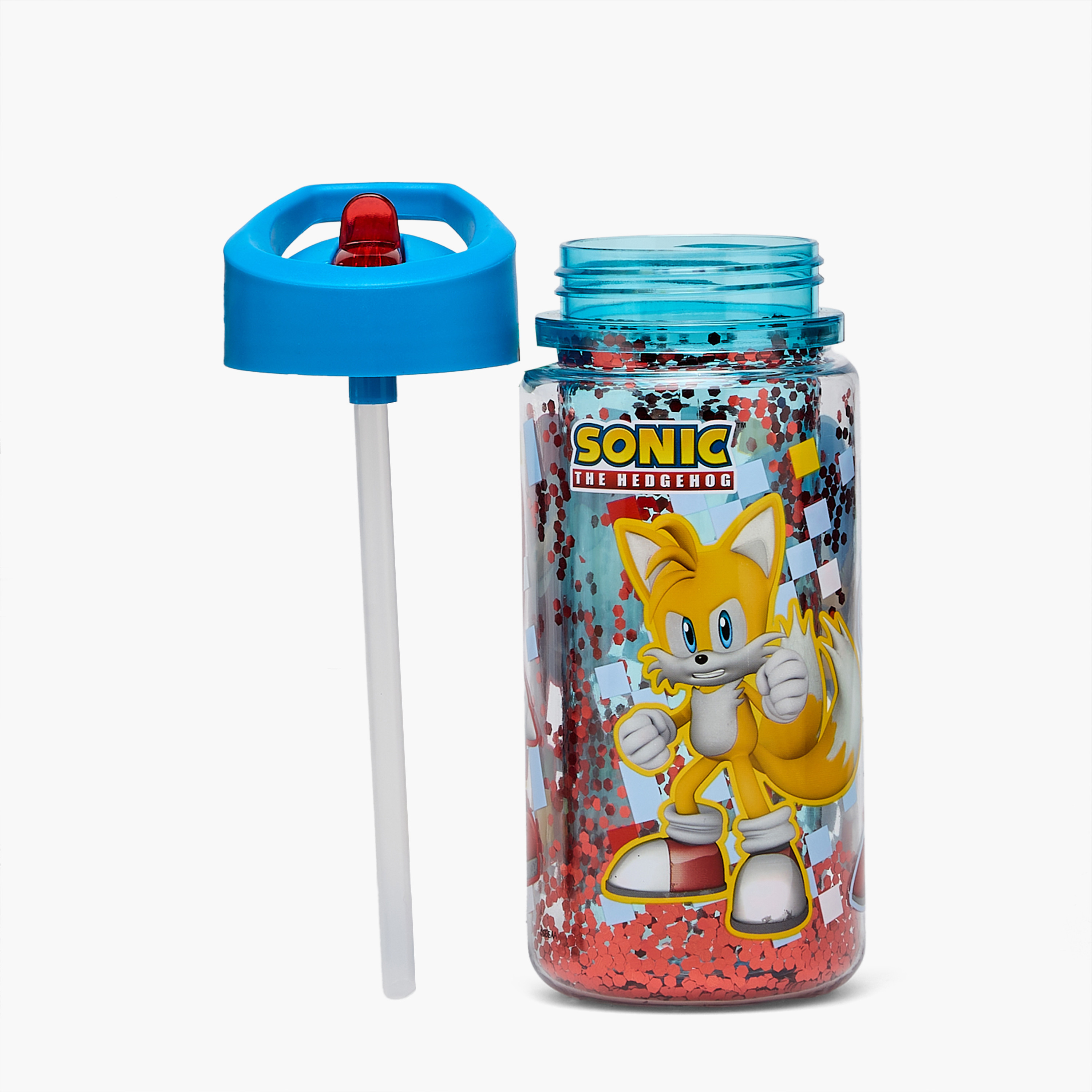 SEGA Sonic Print Water Bottle with Flip Spout and Handle - 330 ml-school-waterbottles-image-2