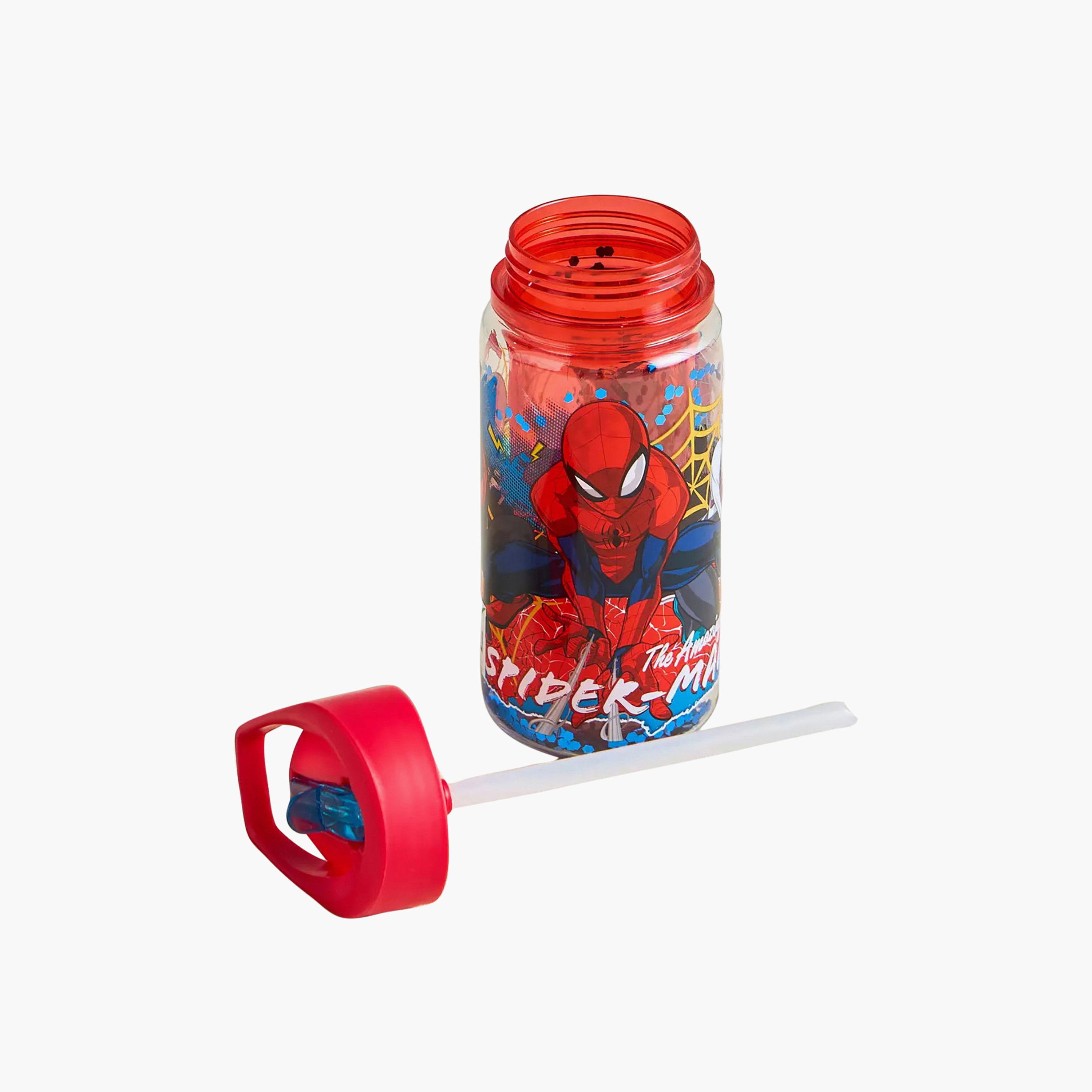 Spider-Man Print Water Bottle with Flip Spout and Handle - 330 ml-school-waterbottles-image-3