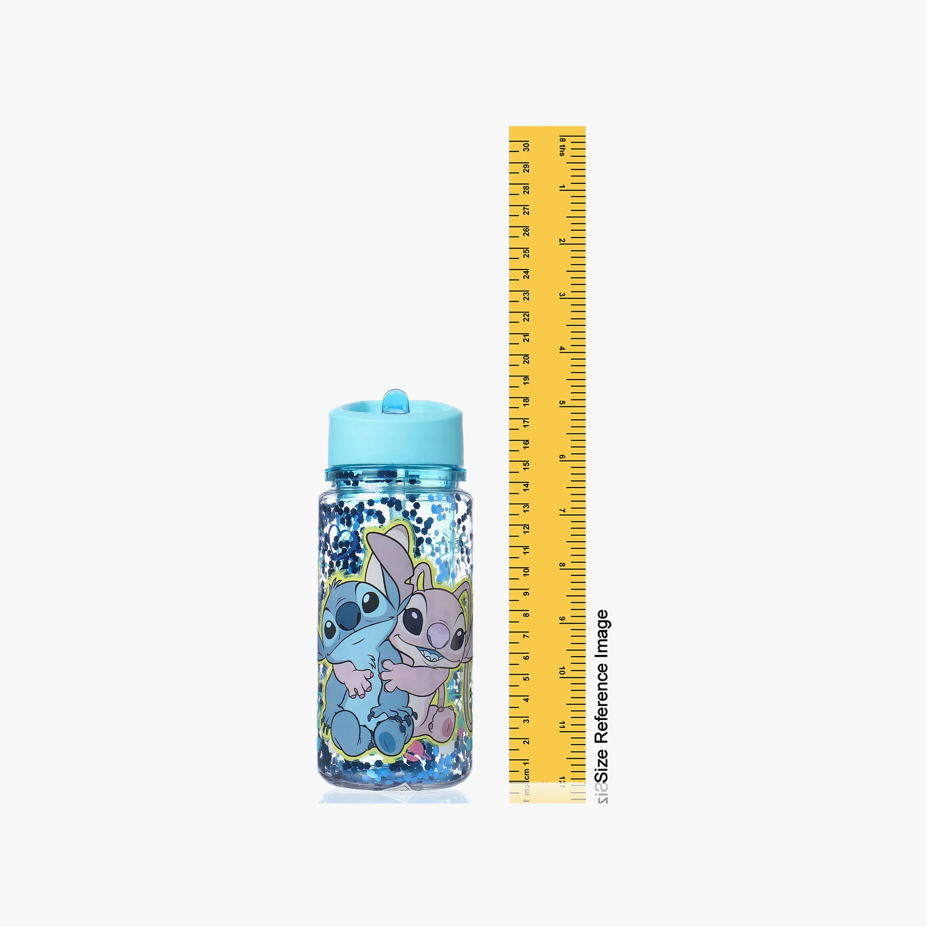 Disney Stitch and Angel Print Water Bottle with Flip Spout and Handle - 330 ml-school-waterbottles-image-7