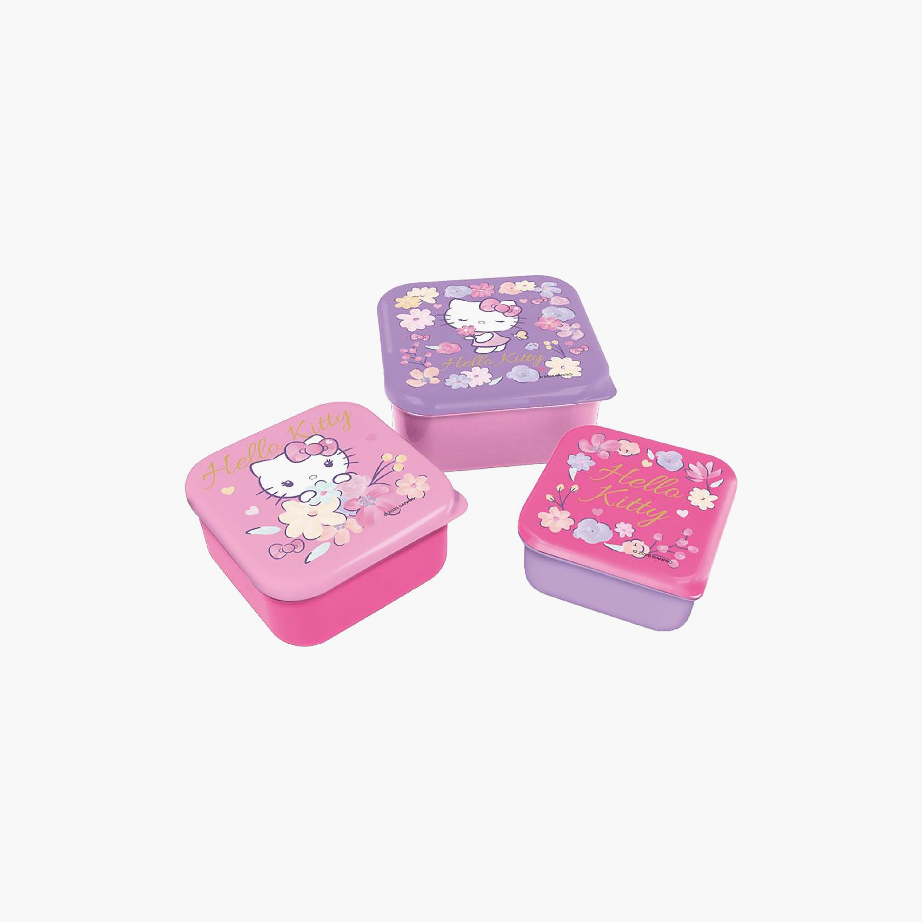 Pack of 3 Sanrio Hello Kitty Print Lunch Box for Girls with Lid-school-waterbottles-image-1