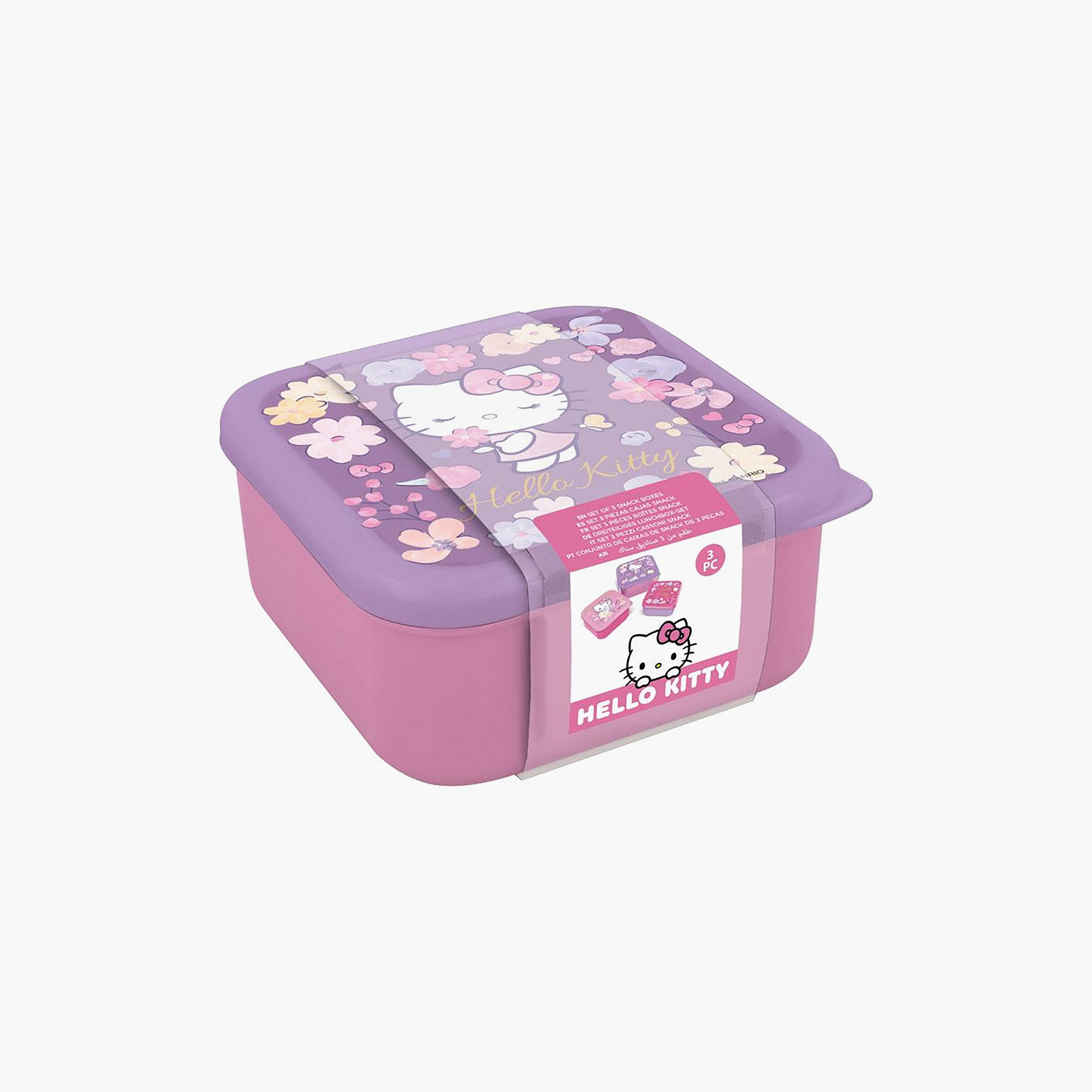 Pack of 3 Sanrio Hello Kitty Print Lunch Box for Girls with Lid-school-waterbottles-image-2