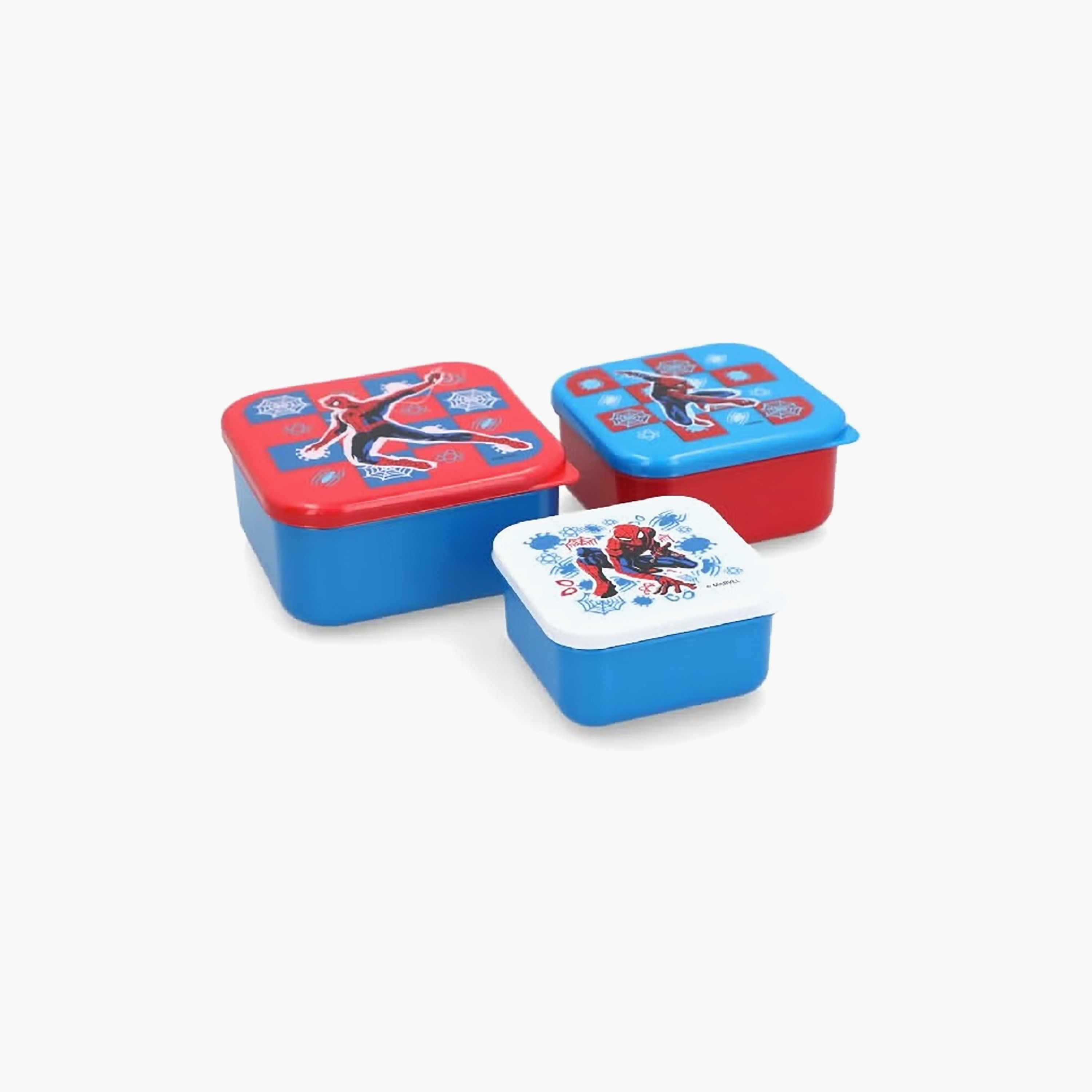 Pack of 3 Spider-Man Print Lunch Box for Boys with Lid-school-lunchessentials-lunchboxes-image-1