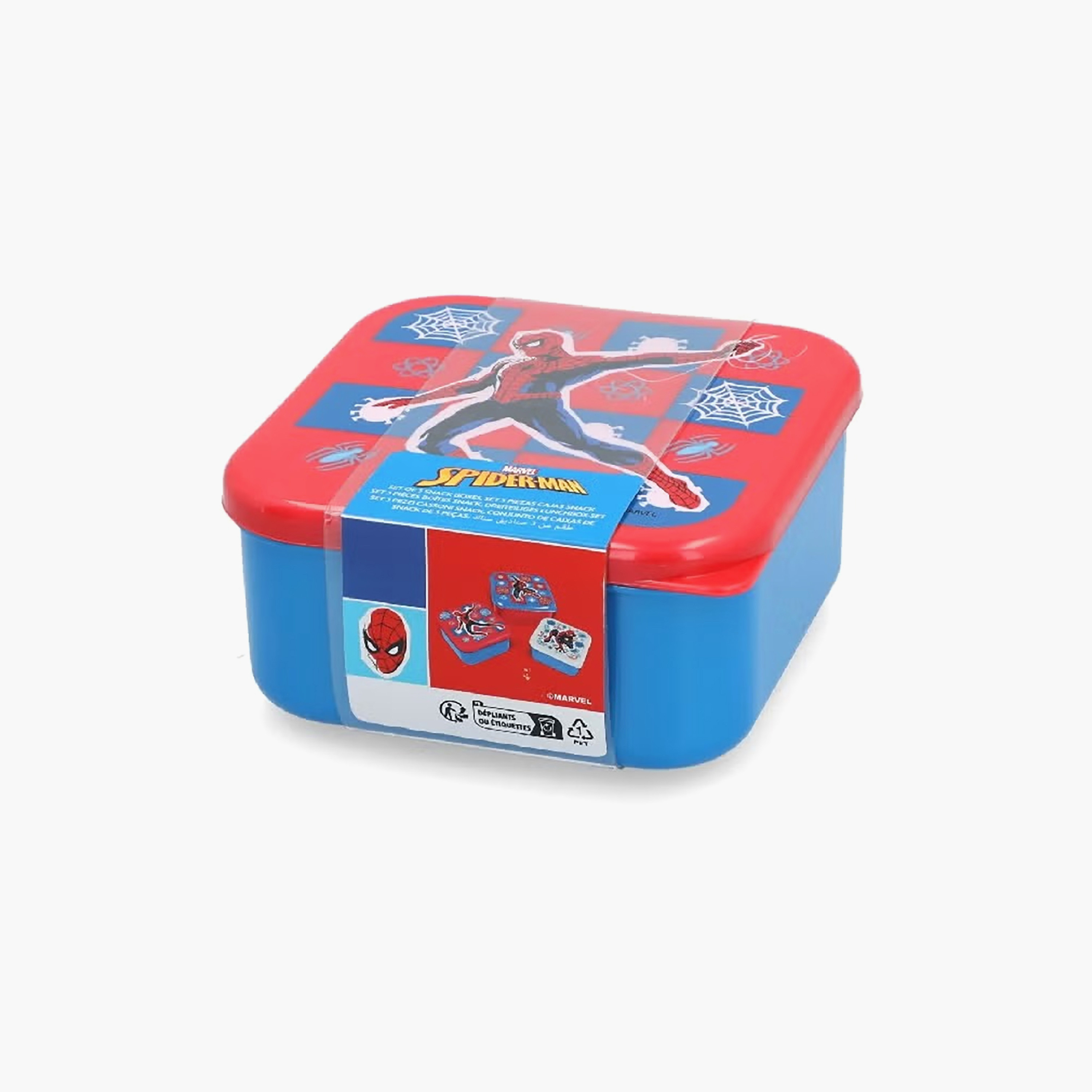 Pack of 3 Spider-Man Print Lunch Box for Boys with Lid-school-lunchessentials-lunchboxes-image-2