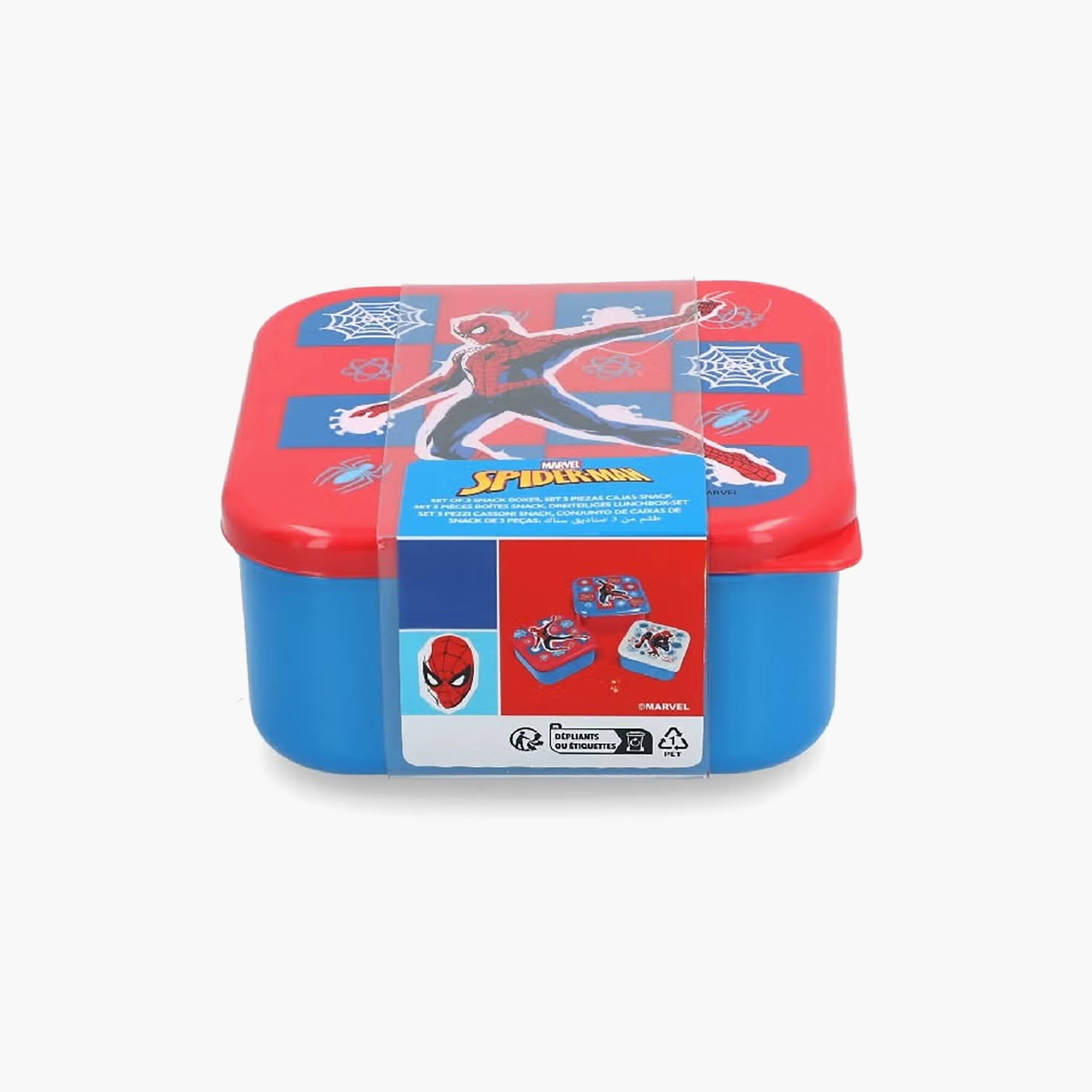Pack of 3 Spider-Man Print Lunch Box for Boys with Lid-school-lunchessentials-lunchboxes-image-3