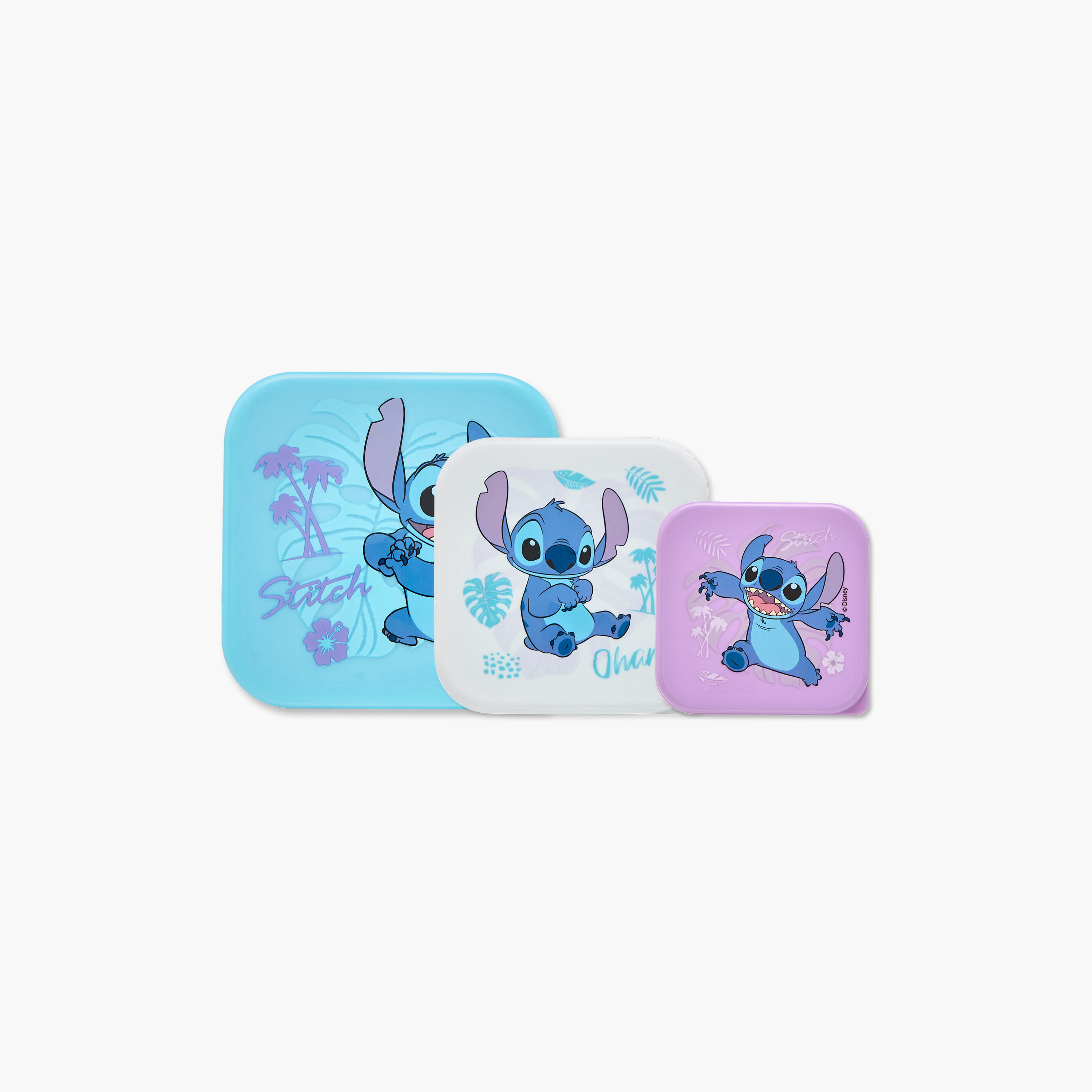 Pack of 3 Disney Stitch Print Lunch Box with Lid-school-waterbottles-image-1