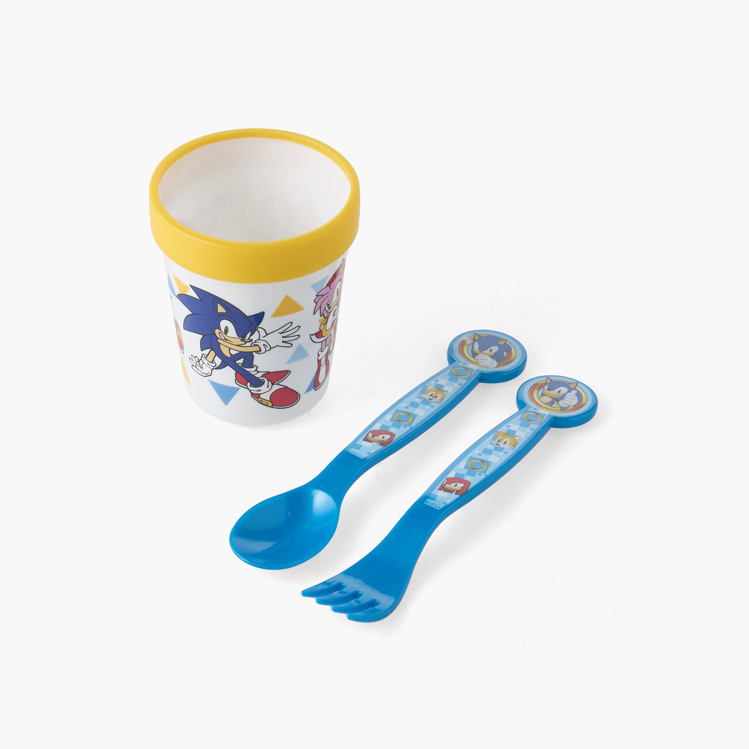 طقم وقت الطعام مع صحن ووعاء وأدوات مائدة وكوب بطبعات سونيك من سيجا-school-waterbottles-image-4