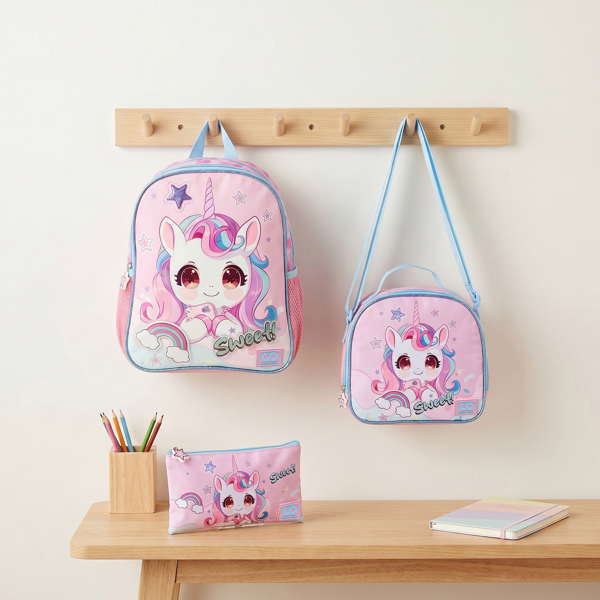 SAMI STUDIO Printed 3-Piece School Backpack Set for Girls 2-5 Years with Lunch Bag - 12 inches-school-bagsandbackpacks-backpacks-image-1
