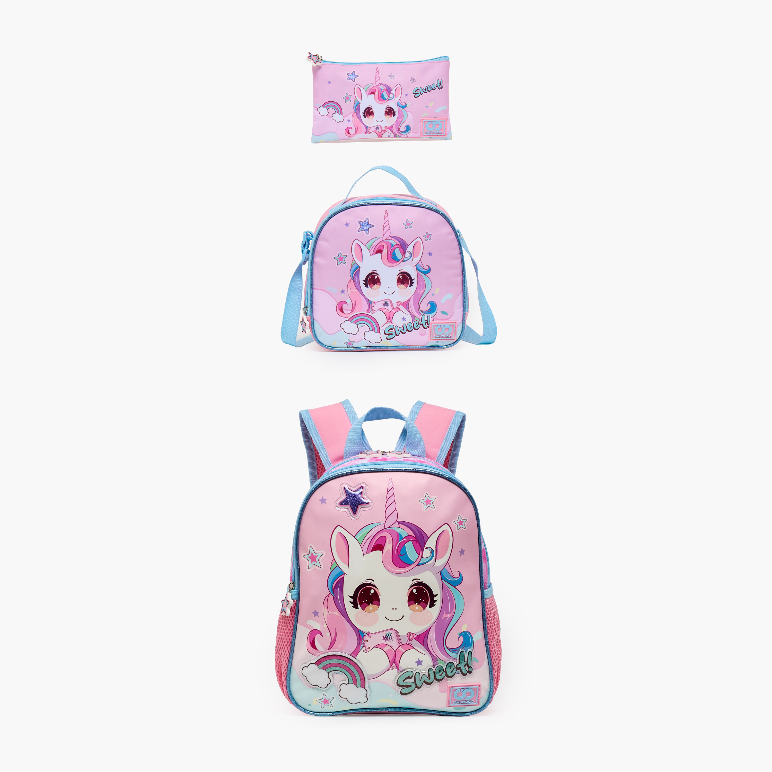 SAMI STUDIO Printed 3-Piece School Backpack Set for Girls 2-5 Years with Lunch Bag - 12 inches-school-bagsandbackpacks-backpacks-image-2
