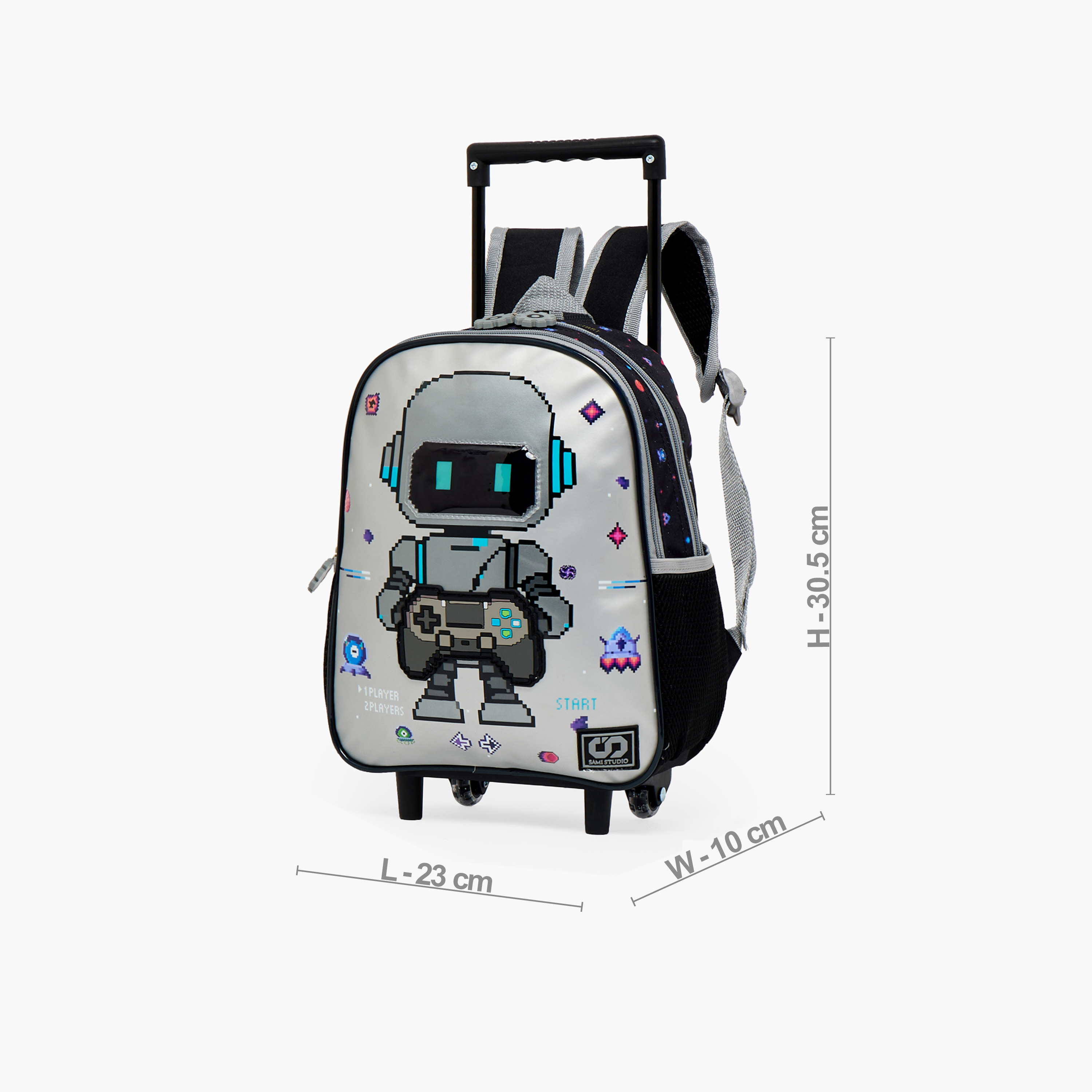 SAMI STUDIO Robot Print 3-Piece School Trolley Bag Set for Boys 2-5 Years with Lunch Bag - 12 inches-school-bagsandbackpacks-trolleybags-image-8