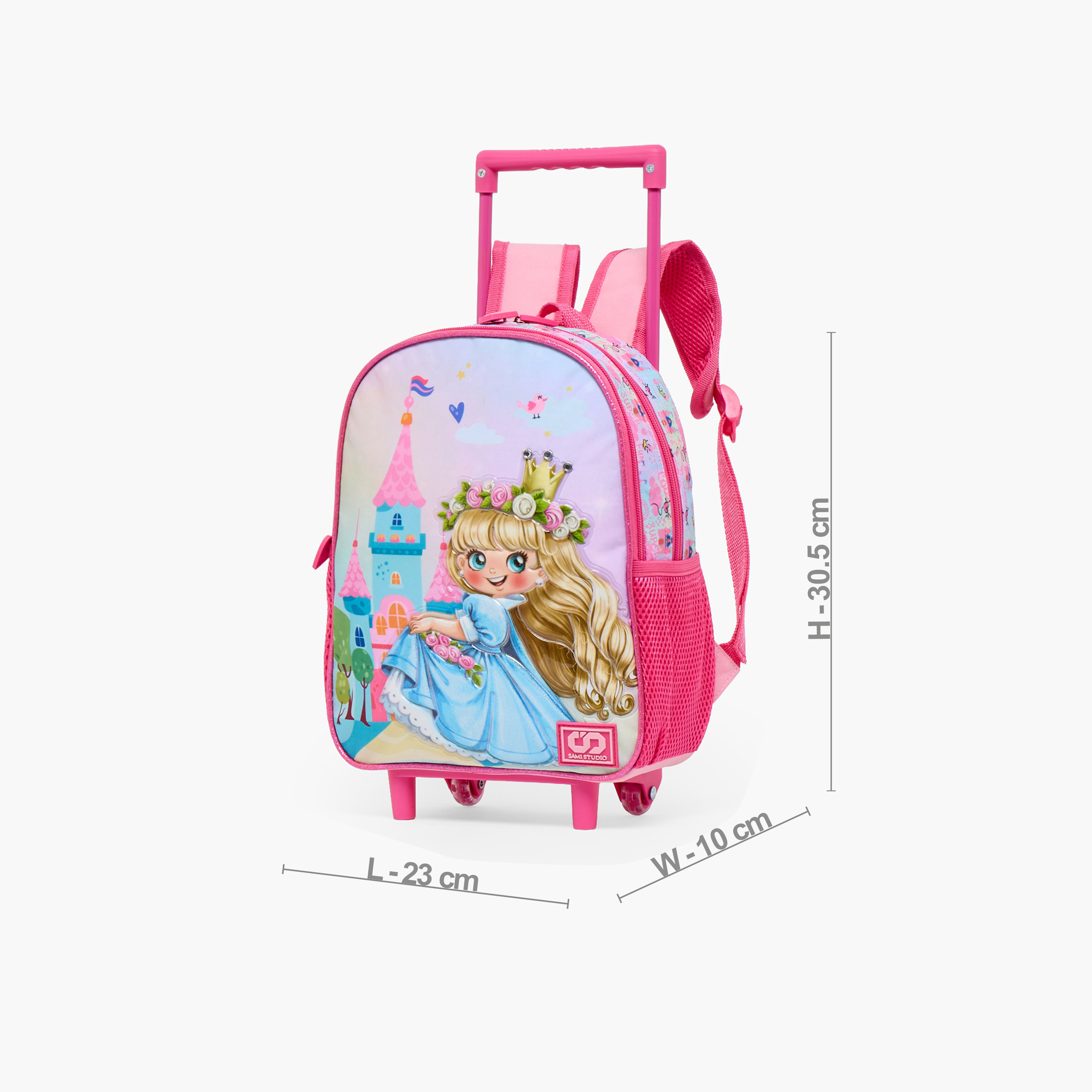 SAMI STUDIO Princess 3-Piece School Trolley Bag Set for Girl 2-5 Years with Lunch Bag - 12 inches-school-bagsandbackpacks-trolleybags-image-16