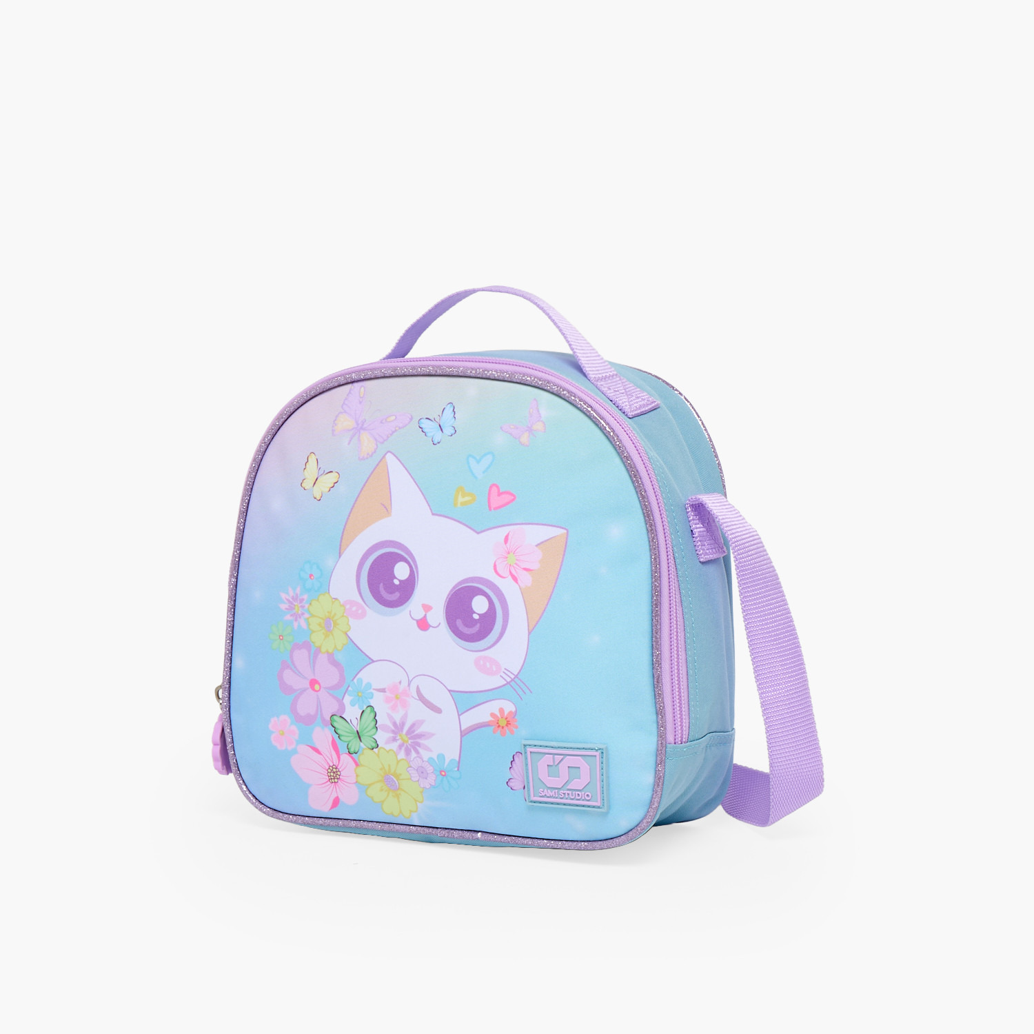 SAMI STUDIO Cat Print 3-Piece School Trolley Bag Set for Girls 2-5 Years with Lunch Bag - 12 inches-school-bagsandbackpacks-trolleybags-image-14