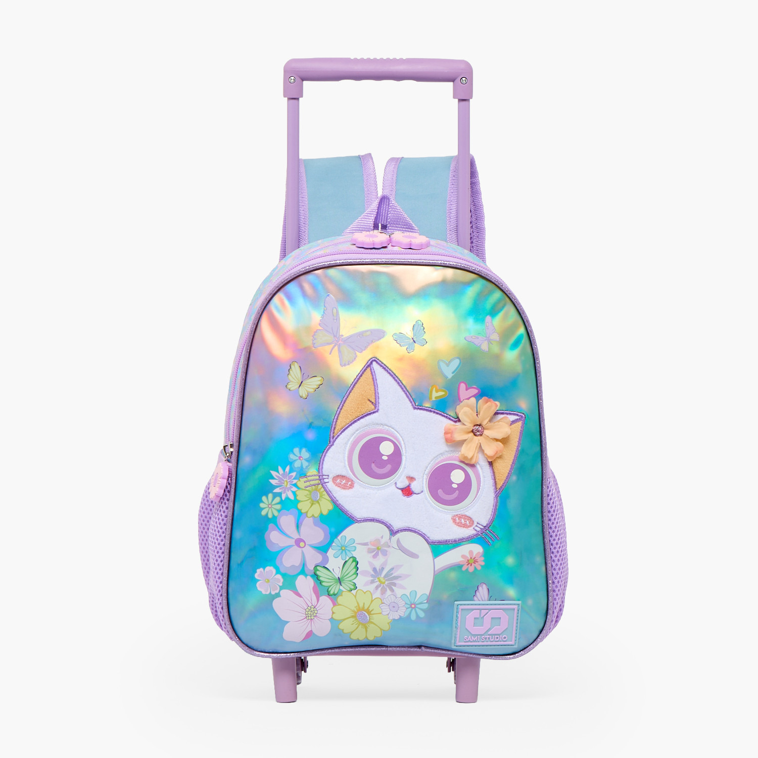 SAMI STUDIO Cat Print 3-Piece School Trolley Bag Set for Girls 2-5 Years with Lunch Bag - 12 inches-school-bagsandbackpacks-trolleybags-image-3