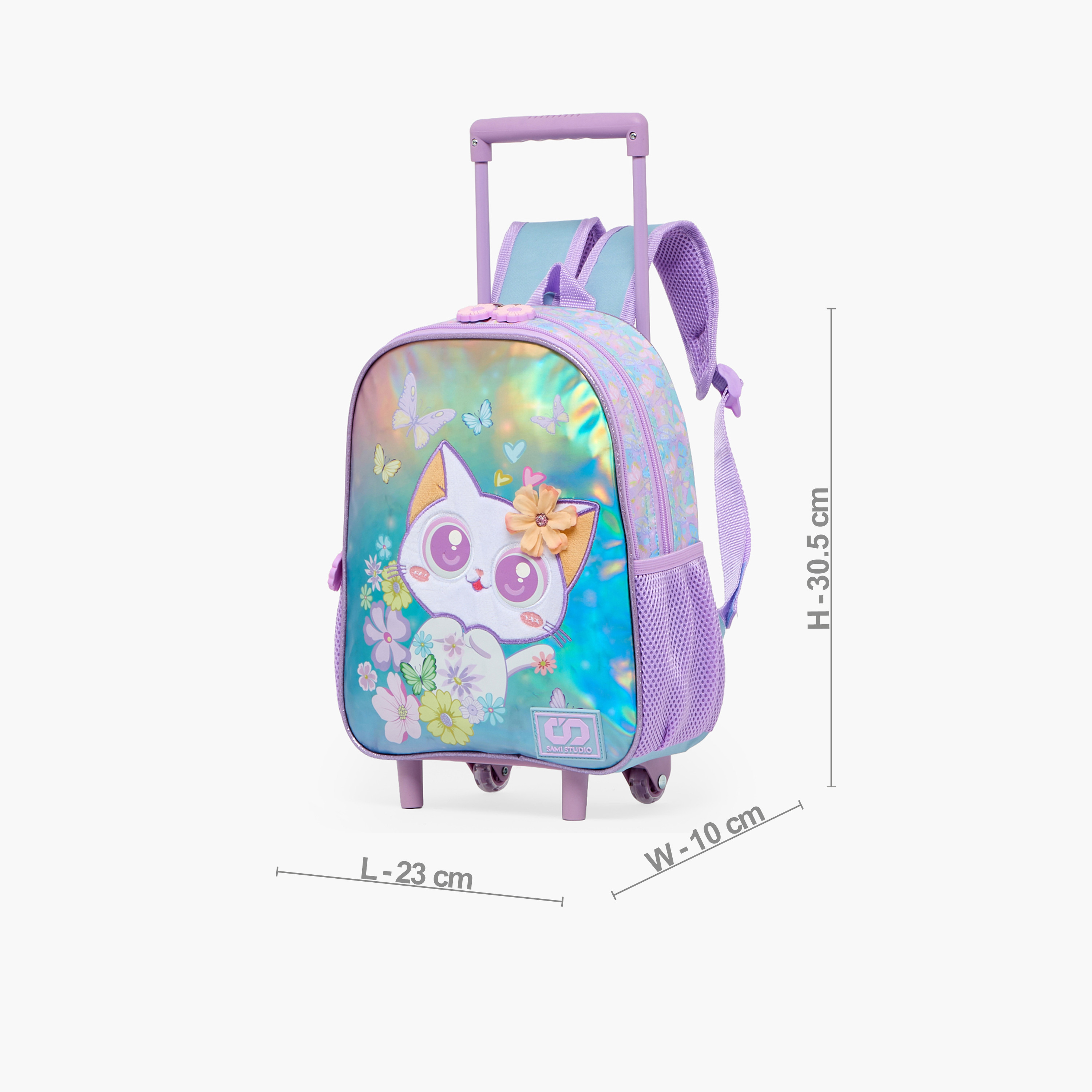 SAMI STUDIO Cat Print 3-Piece School Trolley Bag Set for Girls 2-5 Years with Lunch Bag - 12 inches-school-bagsandbackpacks-trolleybags-image-8